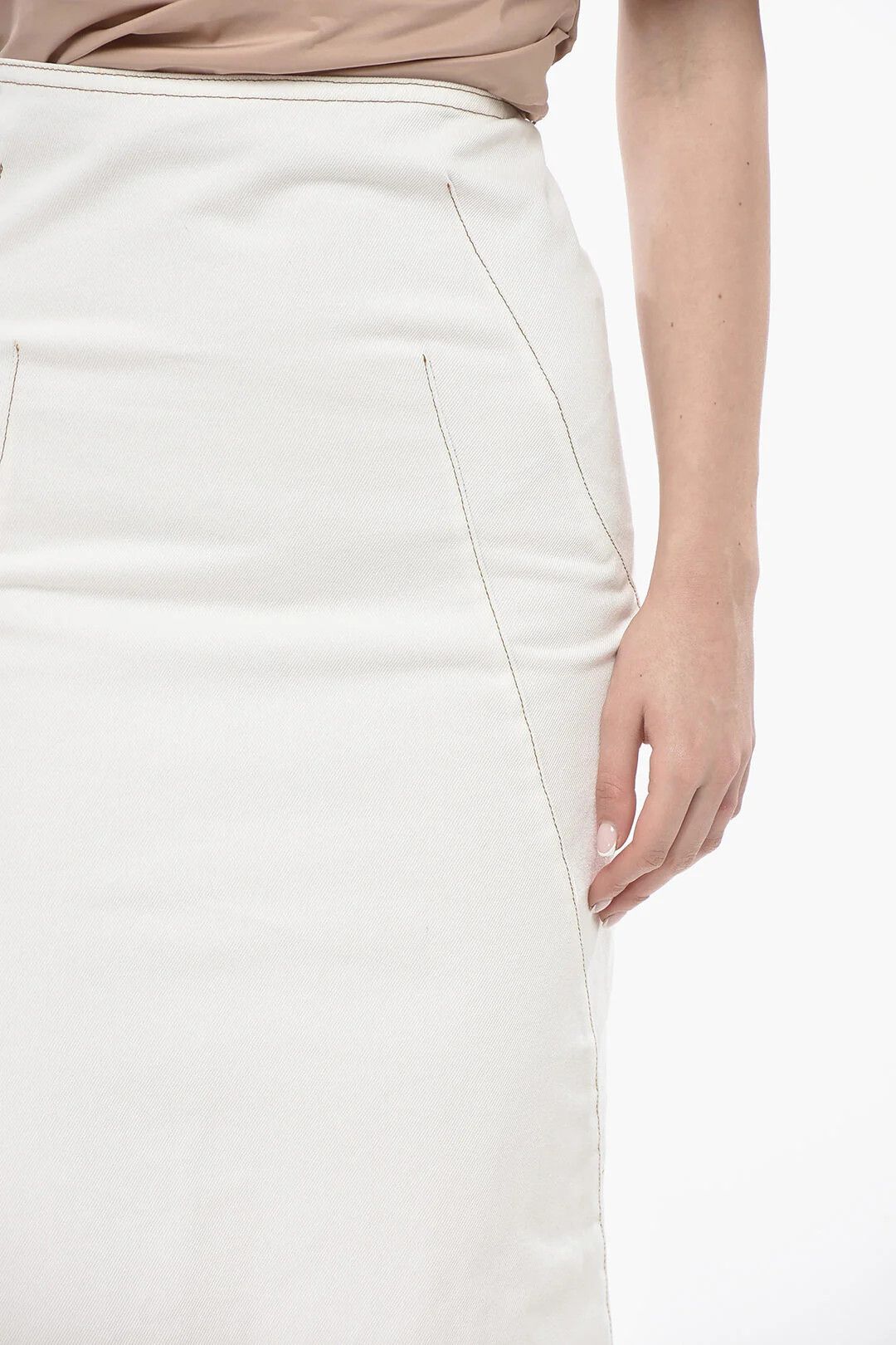 Dries Van Noten og1mm0426 Denim Skirt in White Size 26" / US 2 / IT 38 - 3 Thumbnail