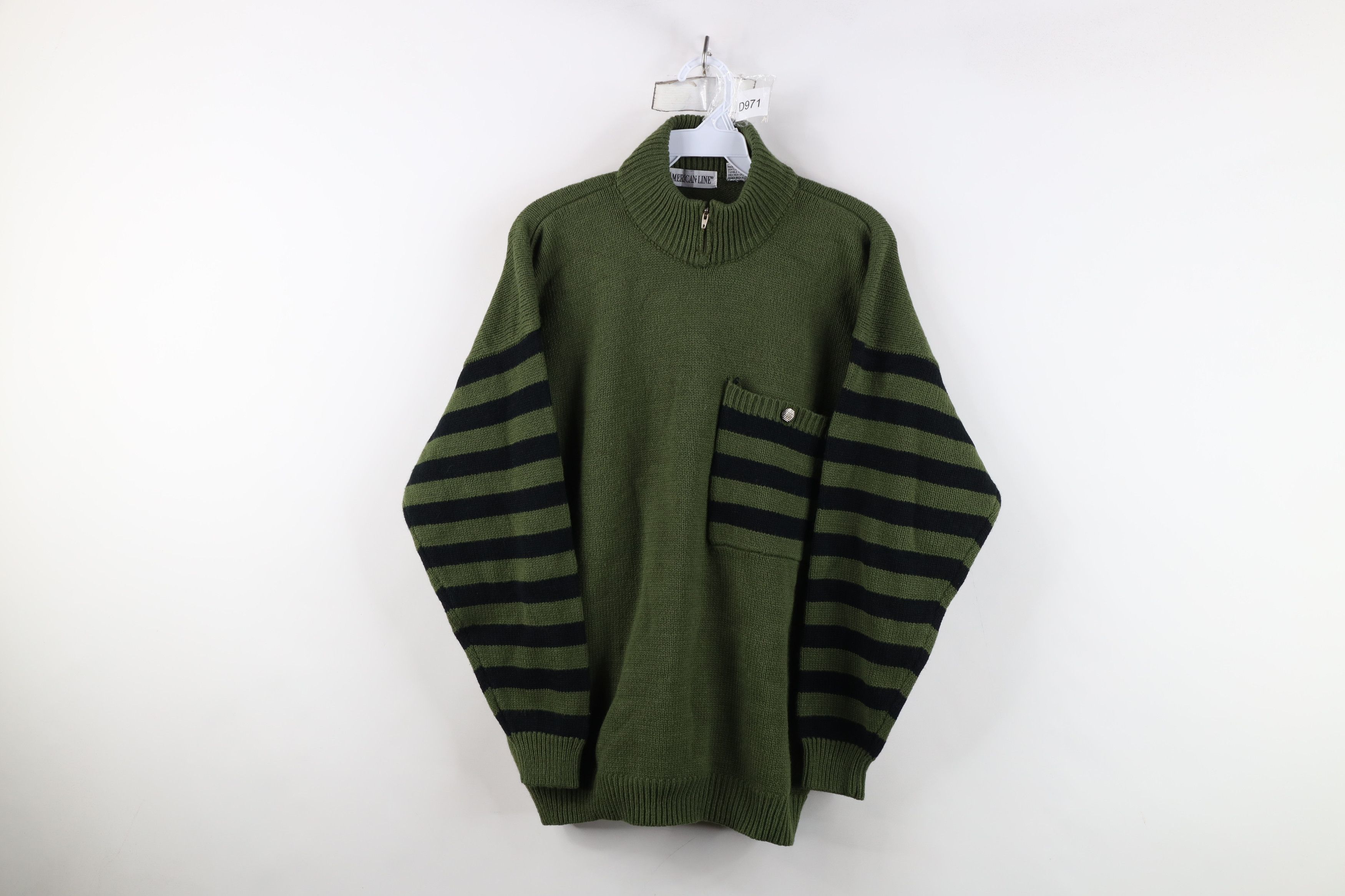 Vintage Vintage 90s Streetwear Zip Mock Neck Knit Pullover Sweater Size 3XL / US 20-22 - 1 Thumbnail