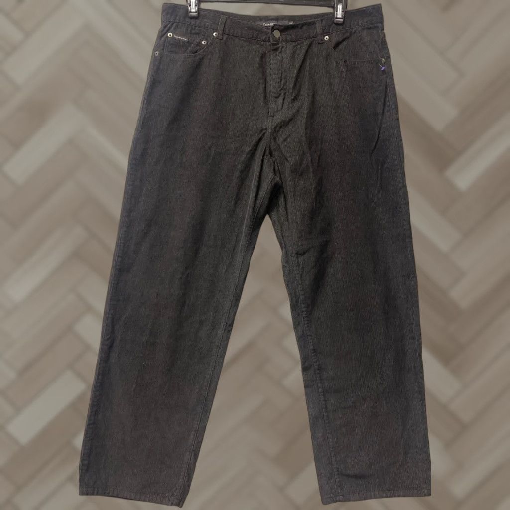 Calvin Klein Calvin Klein Pants Men 38 Black Straight Corduroy Outdoor Hiking Casual Chino 32in Inseam Mens Size US 38 / EU 54 - 1 Thumbnail
