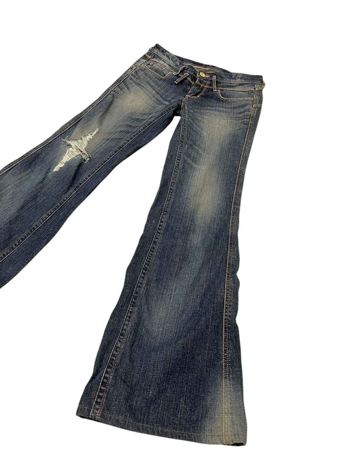 Comme des Garcons Flare Jeans Vienus Jean Edwin Distress Stretch Low Rise 2🟦 Size US 28 / EU 44 - 3 Thumbnail