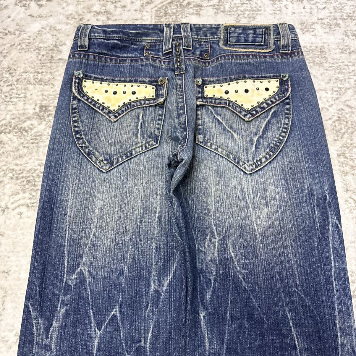 Japanese Brand Vintage Japanese Brand Studded Gemstone Whiskers Jeans Size US 32 / EU 48 - 3 Thumbnail