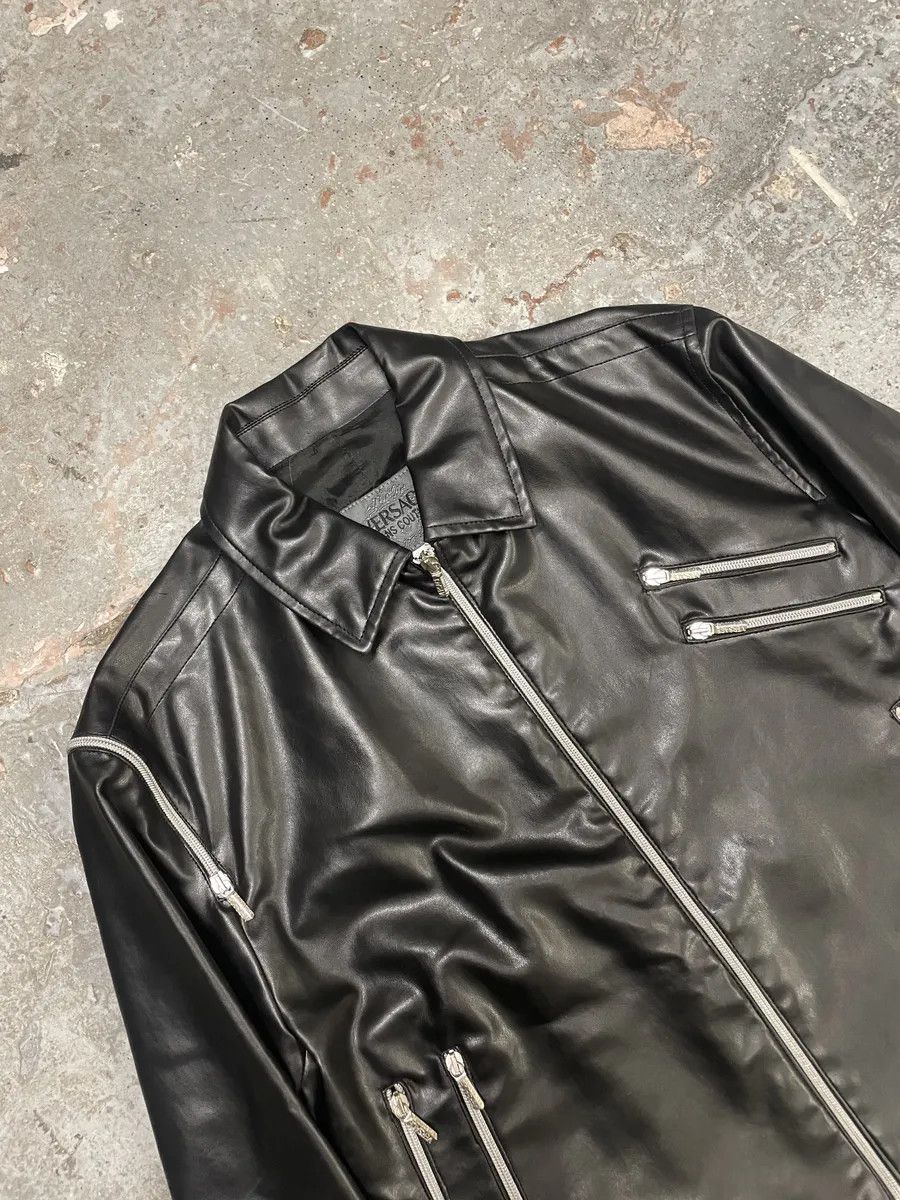Versace 2000s Versace Multi Zips Black Eco Leather Jacket Size US M / EU 48-50 / 2 - 7 Thumbnail