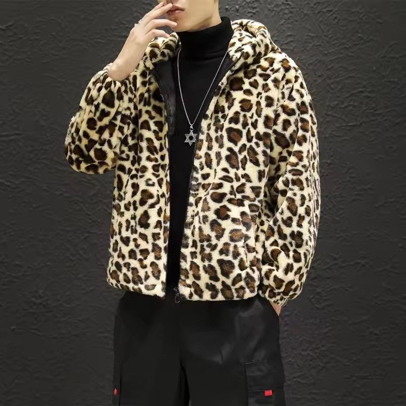 Japanese Brand Leopard Print Fleece Hoodie – Cozy, Trendy Size US XXL / EU 58 / 5 - 3 Thumbnail
