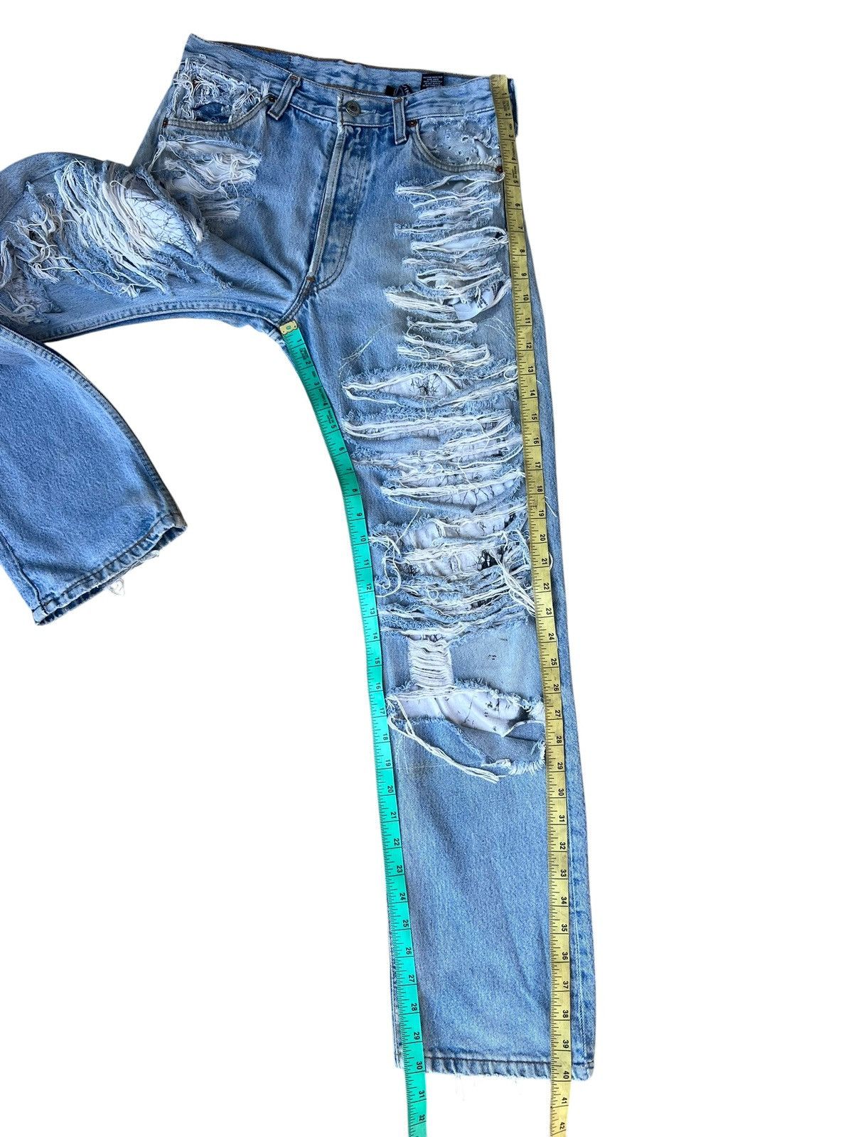 Vinti Andrews Vinti Andrews X Levi’s 501 Trashed Distressed Denim Jeans Size US 30 / EU 46 - 4 Thumbnail