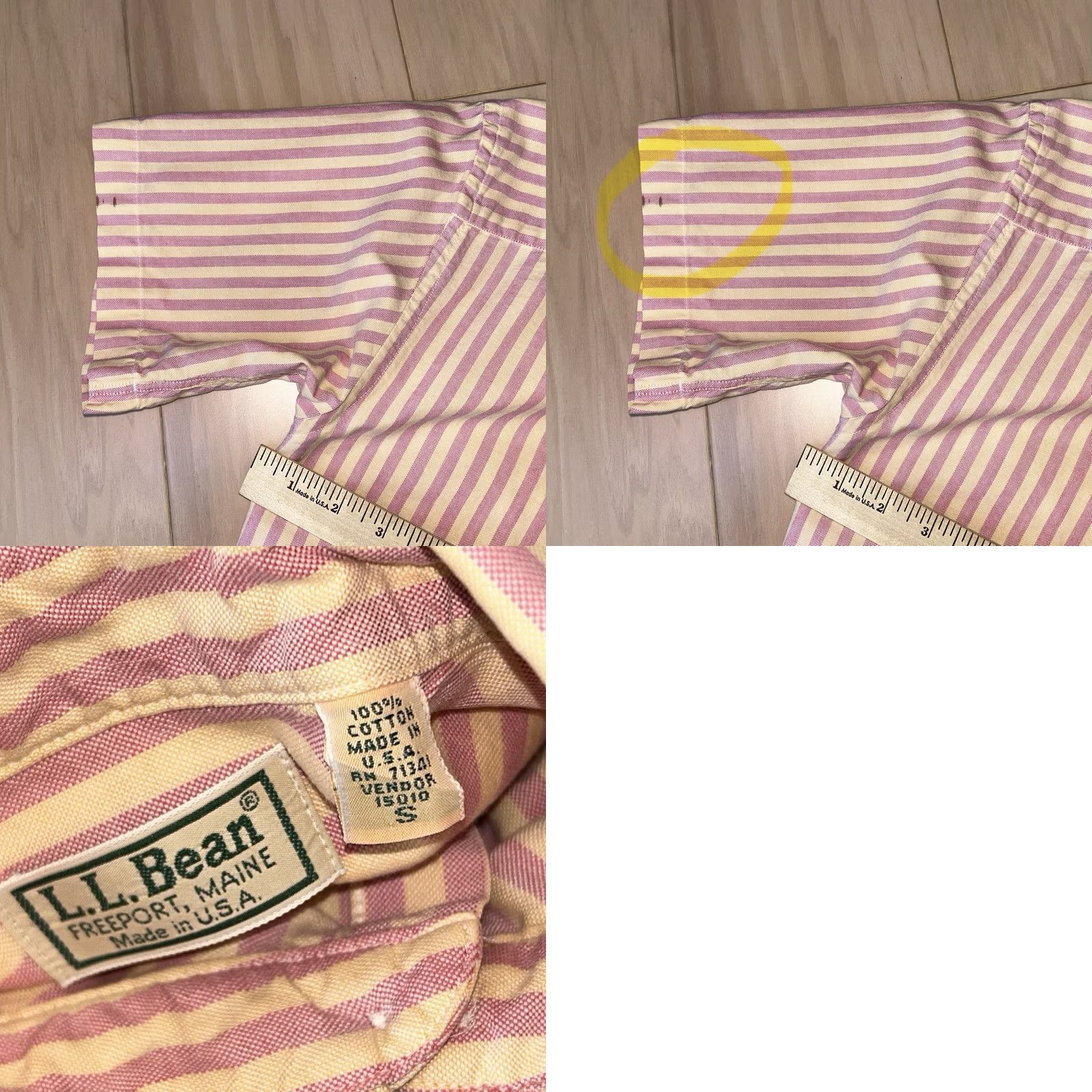 Vintage VINTAGE L.L. Bean Button-Down Shirt Striped Short Sleeve Men’s Small Cream / Pink Knit Cotton Regular Pockets 90s Theme Mens Size US S / EU 44-46 / 1 - 8 Thumbnail