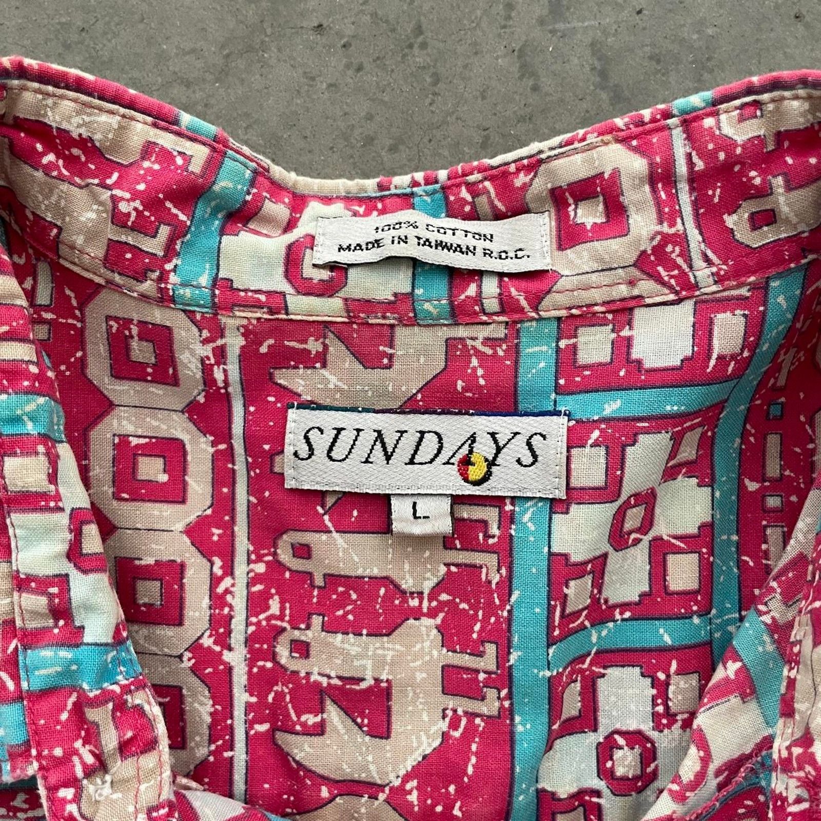 Vintage Vintage Sundays Fuchsia Patterned Button Up Shirt Size US L / EU 52-54 / 3 - 4 Thumbnail