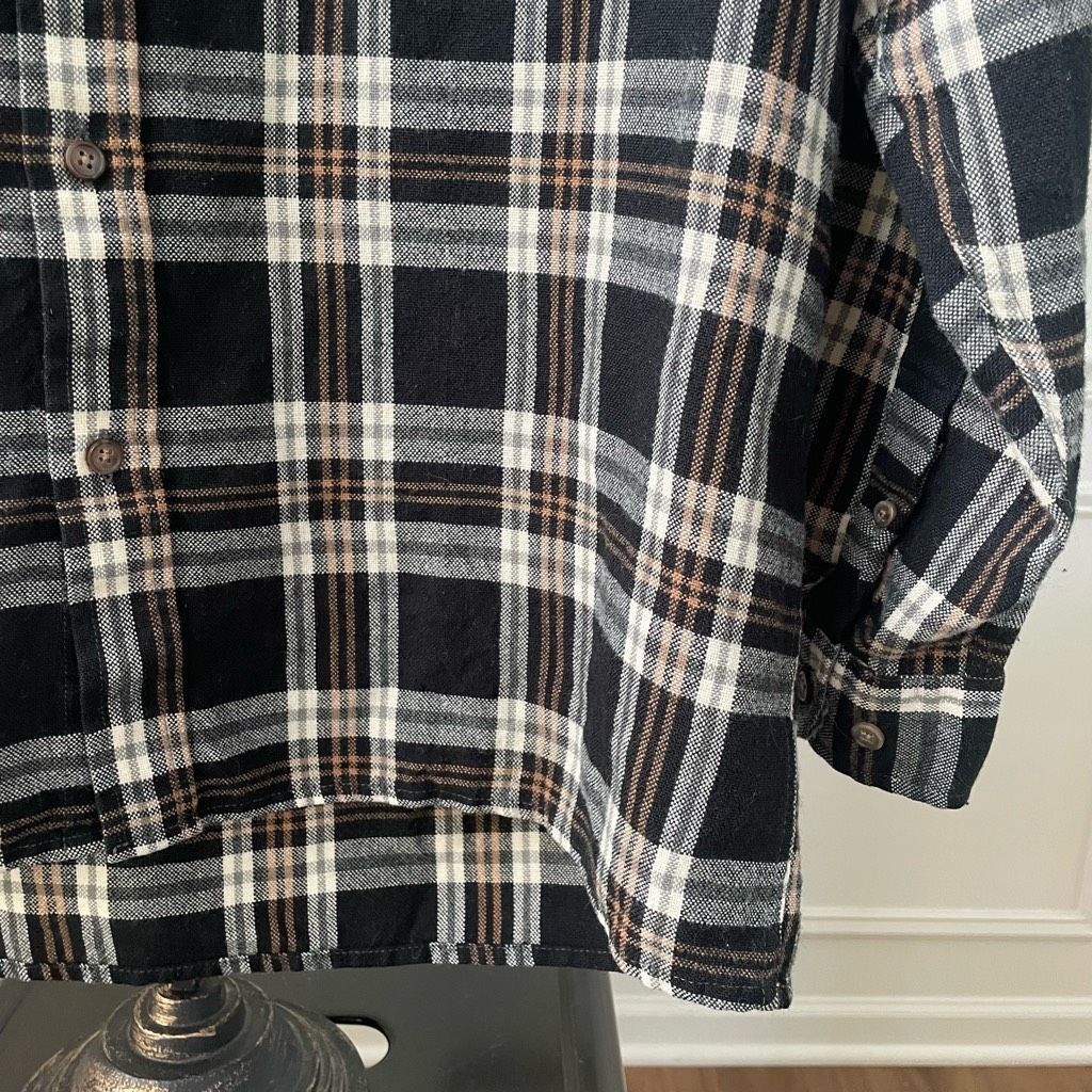 Blair John Blair Black Tan Plaid Button Shirt L Size US L / EU 52-54 / 3 - 4 Thumbnail