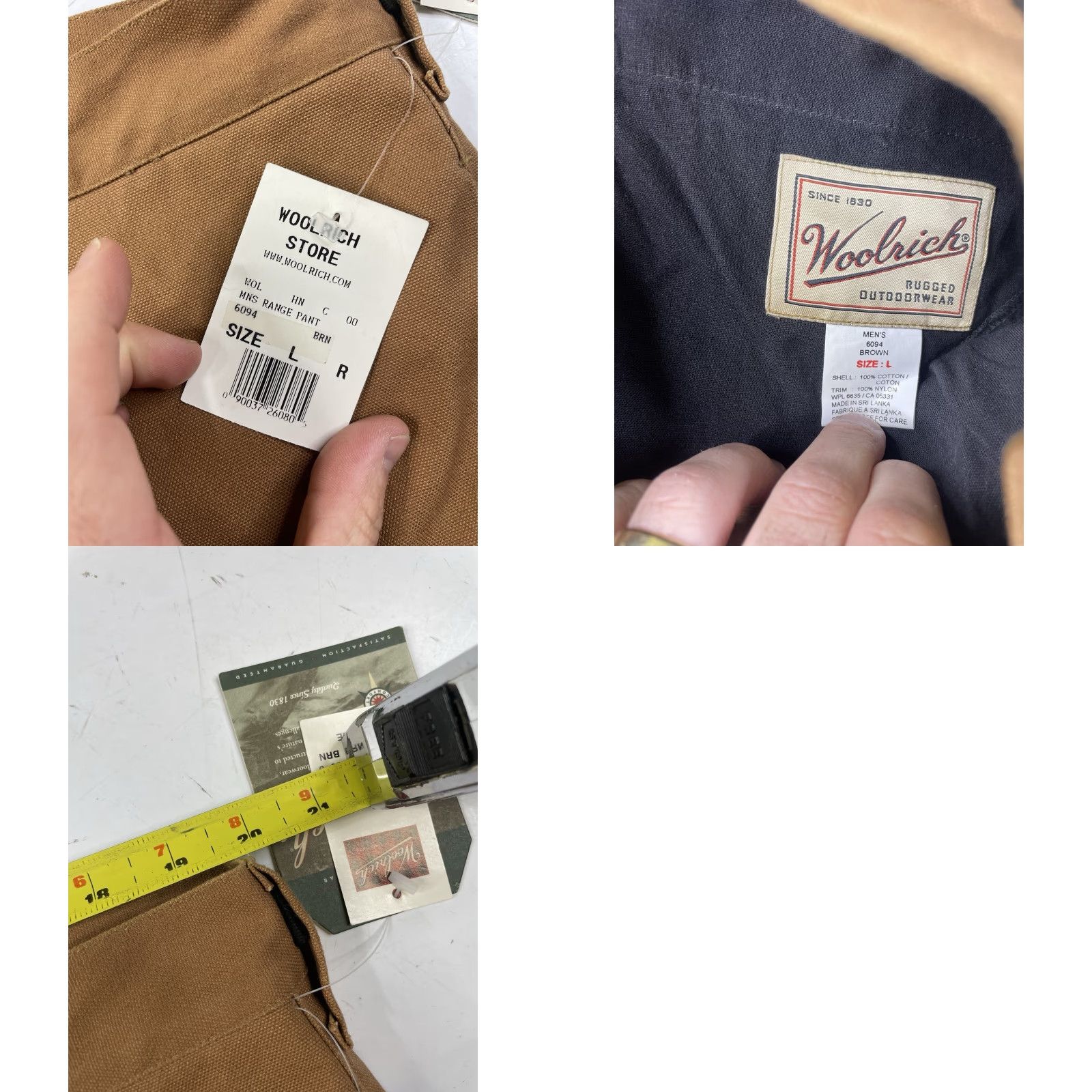 Vintage Woolrich Pants Outdoor Regular Cotton Brown Size Large L Mens Straight Inseam See Measurements Zip Flat Front Mid Rise 10-12 Material: Cotton Size US 33 - 10 Thumbnail