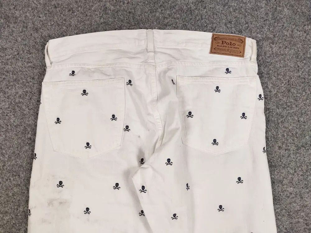 Polo Ralph Lauren Polo Ralph Lauren white Monogram Jeans skull logo Denim Size US 36 / EU 52 - 5 Thumbnail