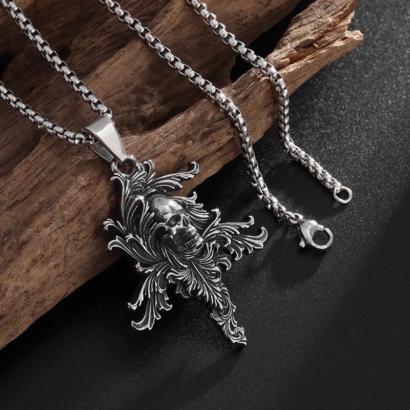 Jewelry × Vintage Vintage Gothic Flower of Life Skull Necklace Size ONE SIZE - 4 Thumbnail