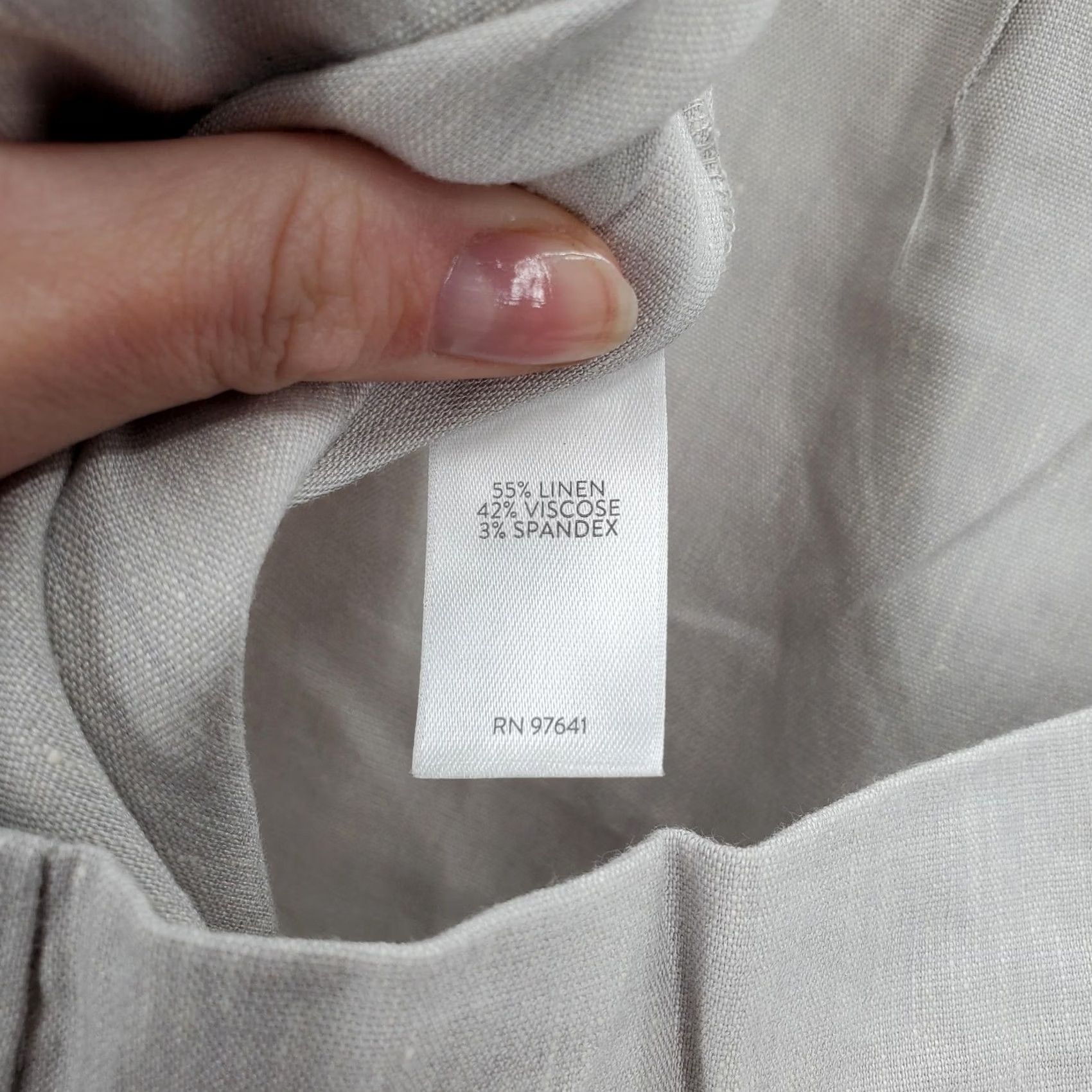 J. Jill J.Jill Pants Womens XL Petite Zinc White Linen Stretch Side Zip Ankle Button NWT Size 40" / US 18 - 6 Thumbnail