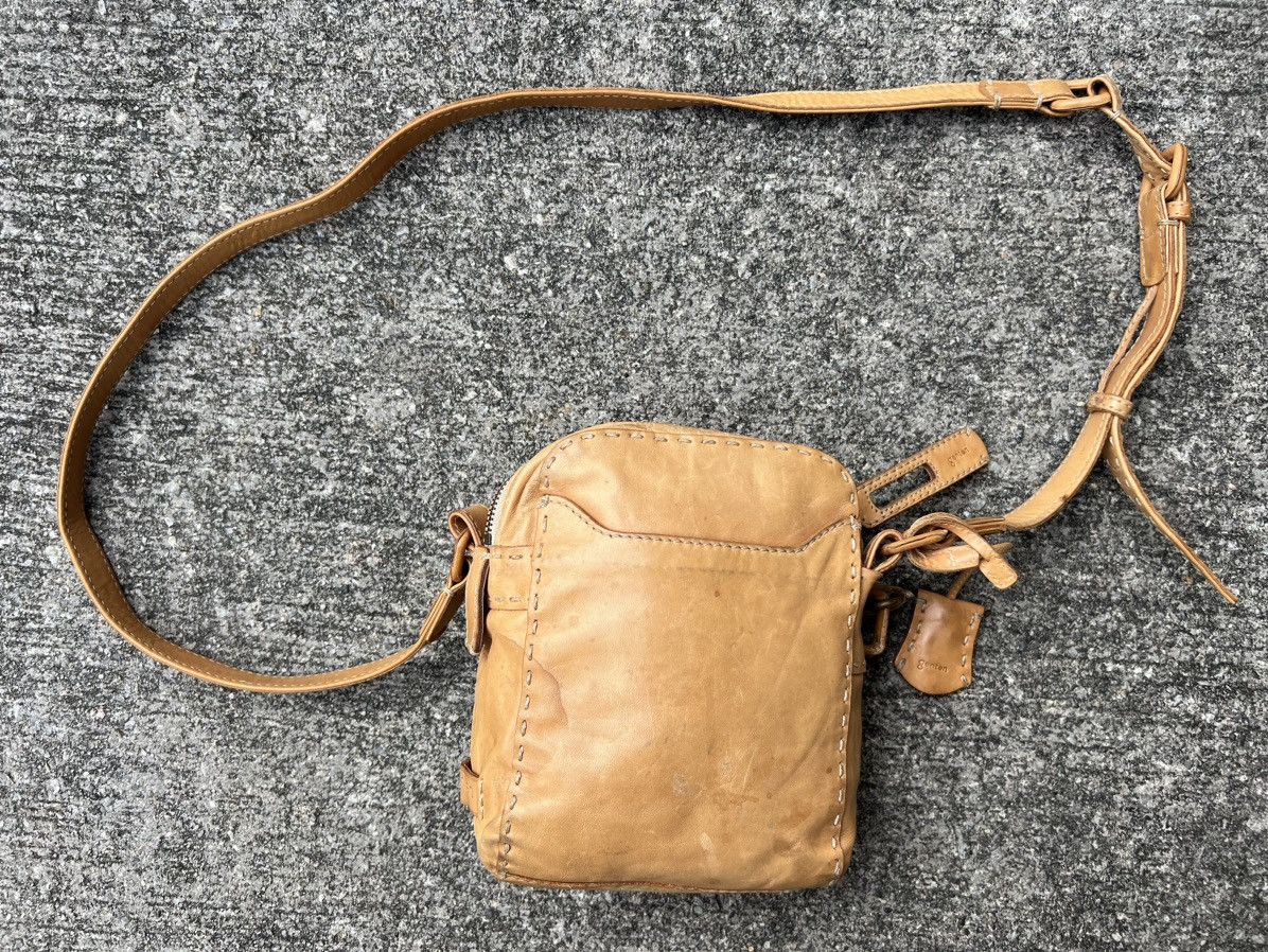 Leather Genten Japan Distressed Patina Leather Sling Bag Size ONE SIZE - 9 Thumbnail
