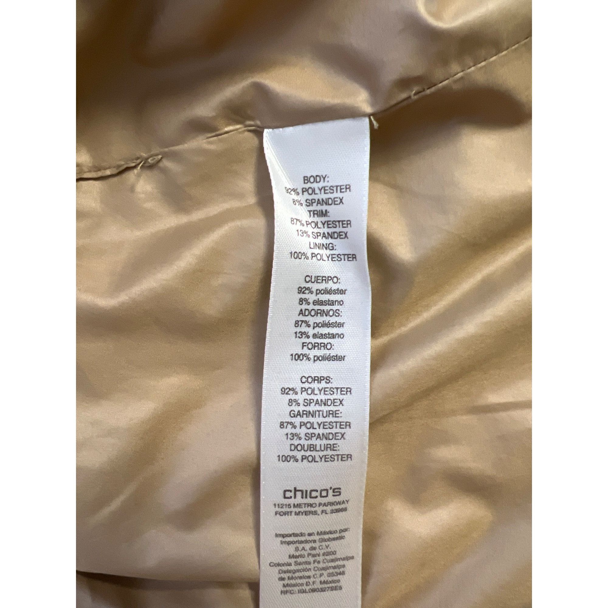 Chicos Chicos Zenergy Beige Perforated Zip-Up Vest Size 2 (L) With Size XS / US 0-2 / IT 36-38 - 5 Thumbnail