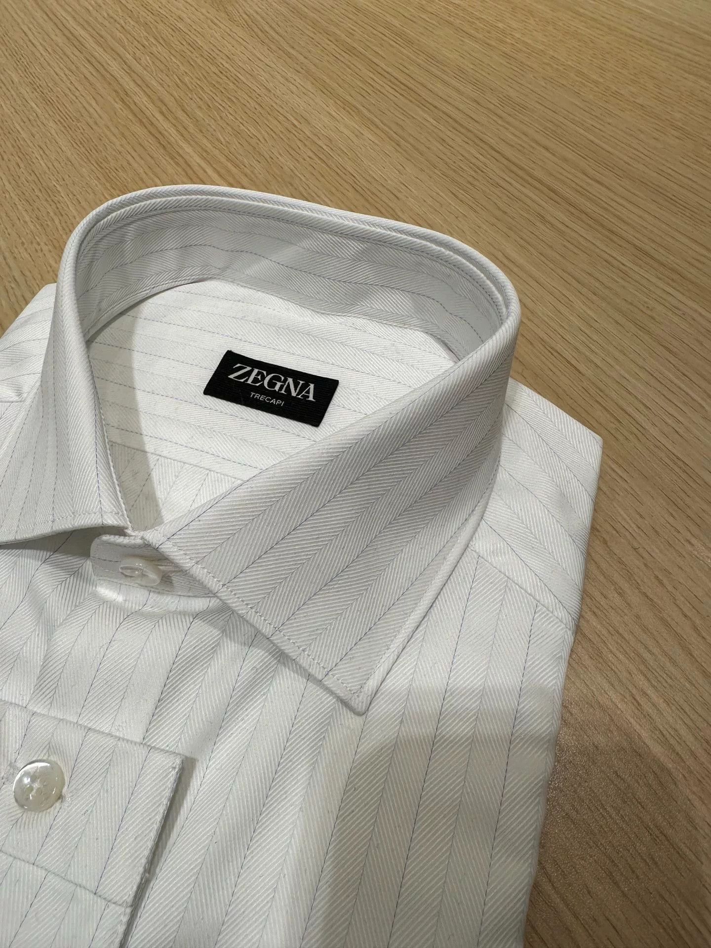 Ermenegildo Zegna Zegna Slim Fit White Long Sleeve Shirt Size US S / EU 44-46 / 1 - 3 Thumbnail