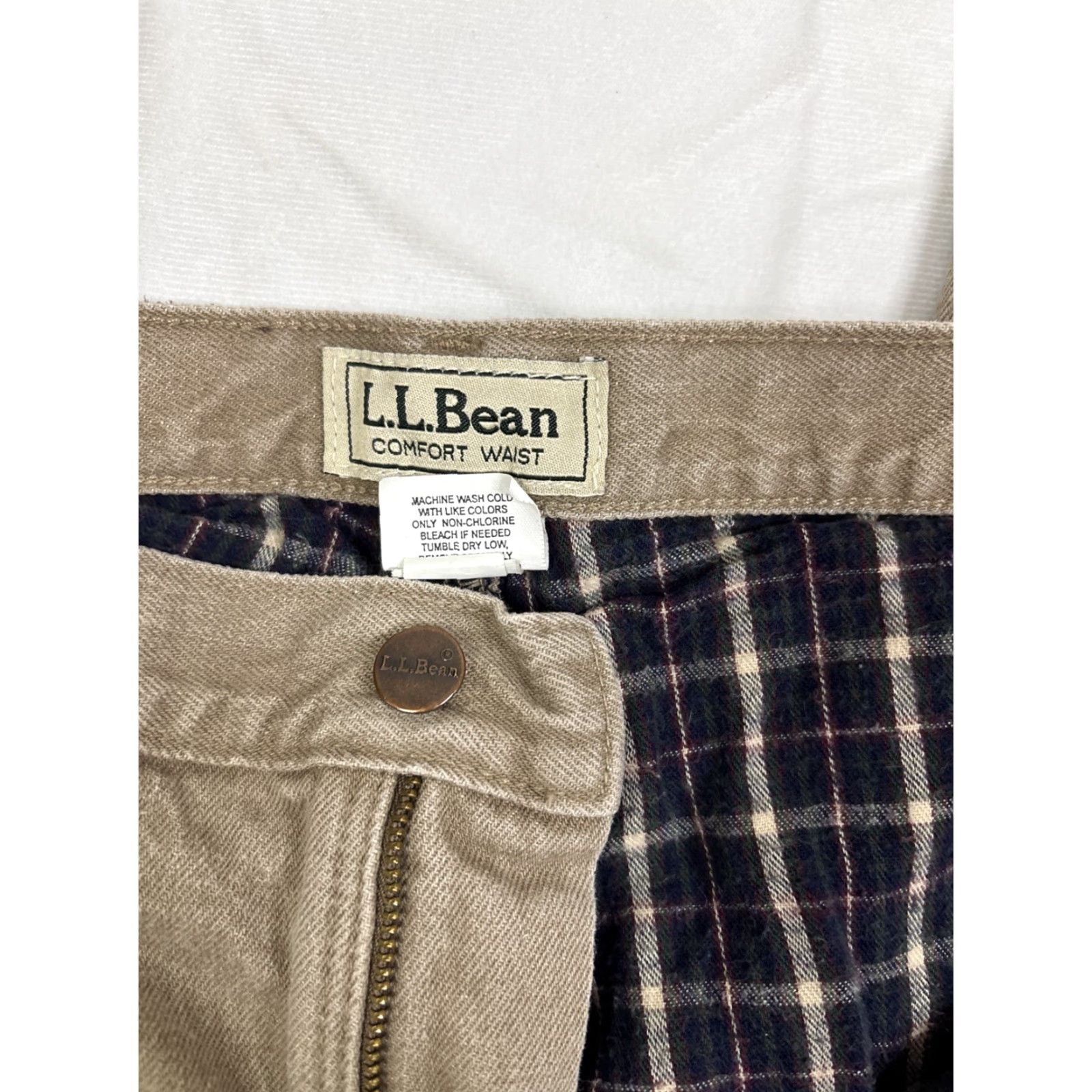 Vintage VINTAGE LL Bean Jeans 40x34 Mens Comfort Waist Regular 34 Inseam Brown Flannel Lined Denim Straight - Cold Weather 5-Pocket Mens Size US 40 / EU 56 - 3 Thumbnail