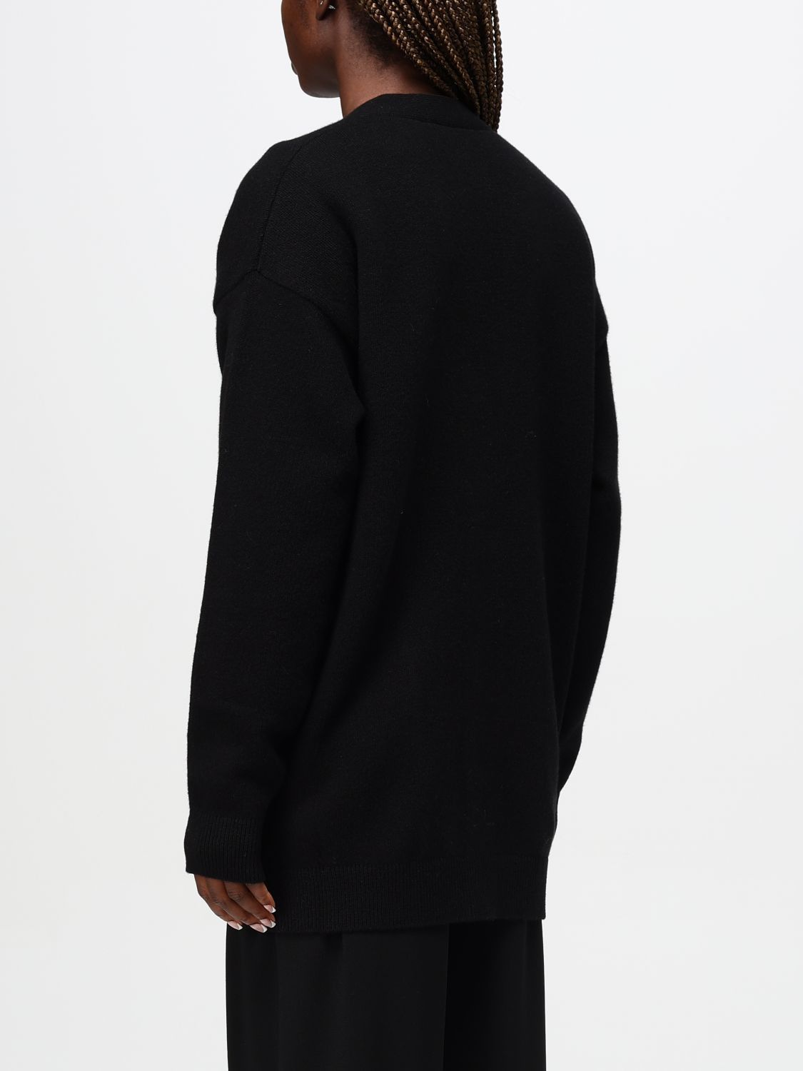 Versace o1s22i1n1024 Boxy Wool Cashmere Cardigan in Black Size S / US 4 / IT 40 - 3 Thumbnail