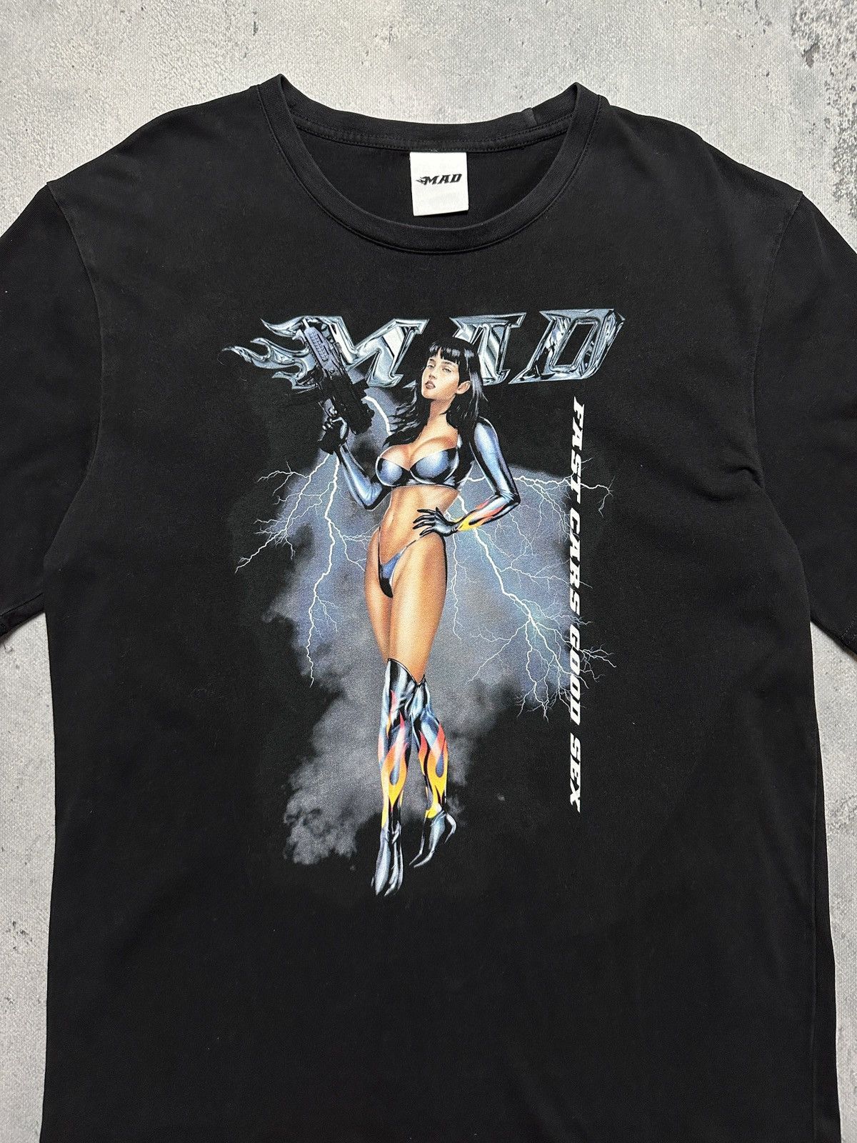 Band Tees MAD Tee Rare Hype Fast Cars Good Sex 3d Racing Rock Band y2k Size US M / EU 48-50 / 2 - 8 Thumbnail