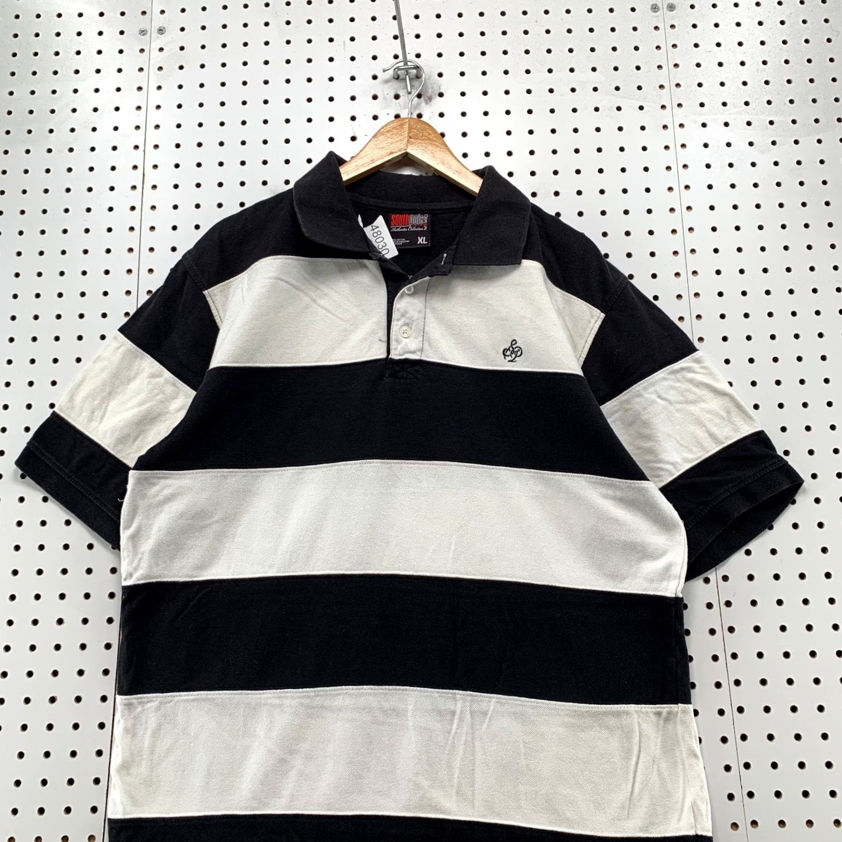 Southpole VINTAGE Southpole Polo Shirt Mens XL Black White Striped Short Sleeve Y2K Size US XL / EU 56 / 4 - 4 Thumbnail