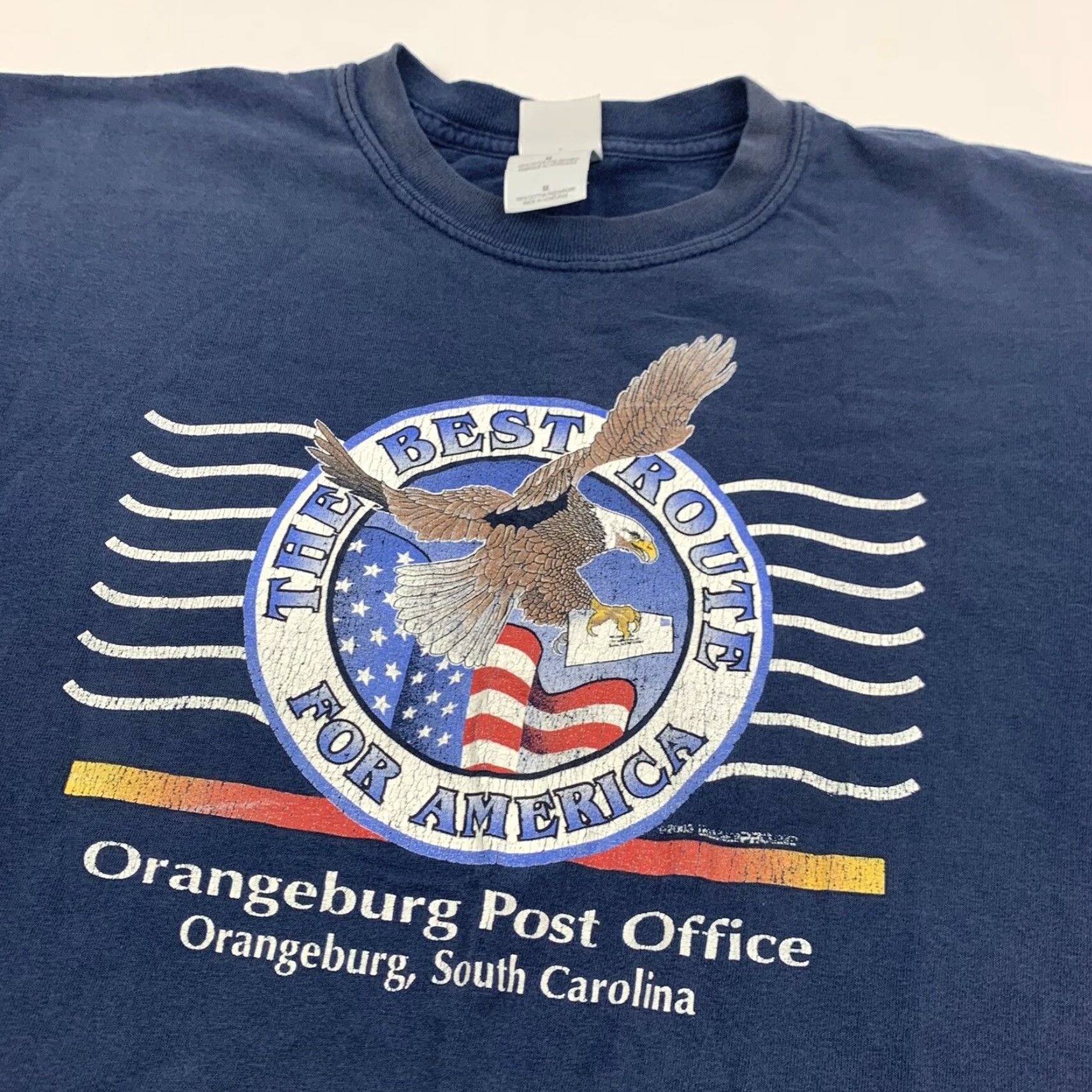 Gildan VINTAGE Orangeburg Post Office T Shirt Adult Medium Blue US Mail Y2K 90s Mens T-Shirt M Blue American US Mail Y2K Vintage Shirt Size US M / EU 48-50 / 2 - 2 Thumbnail