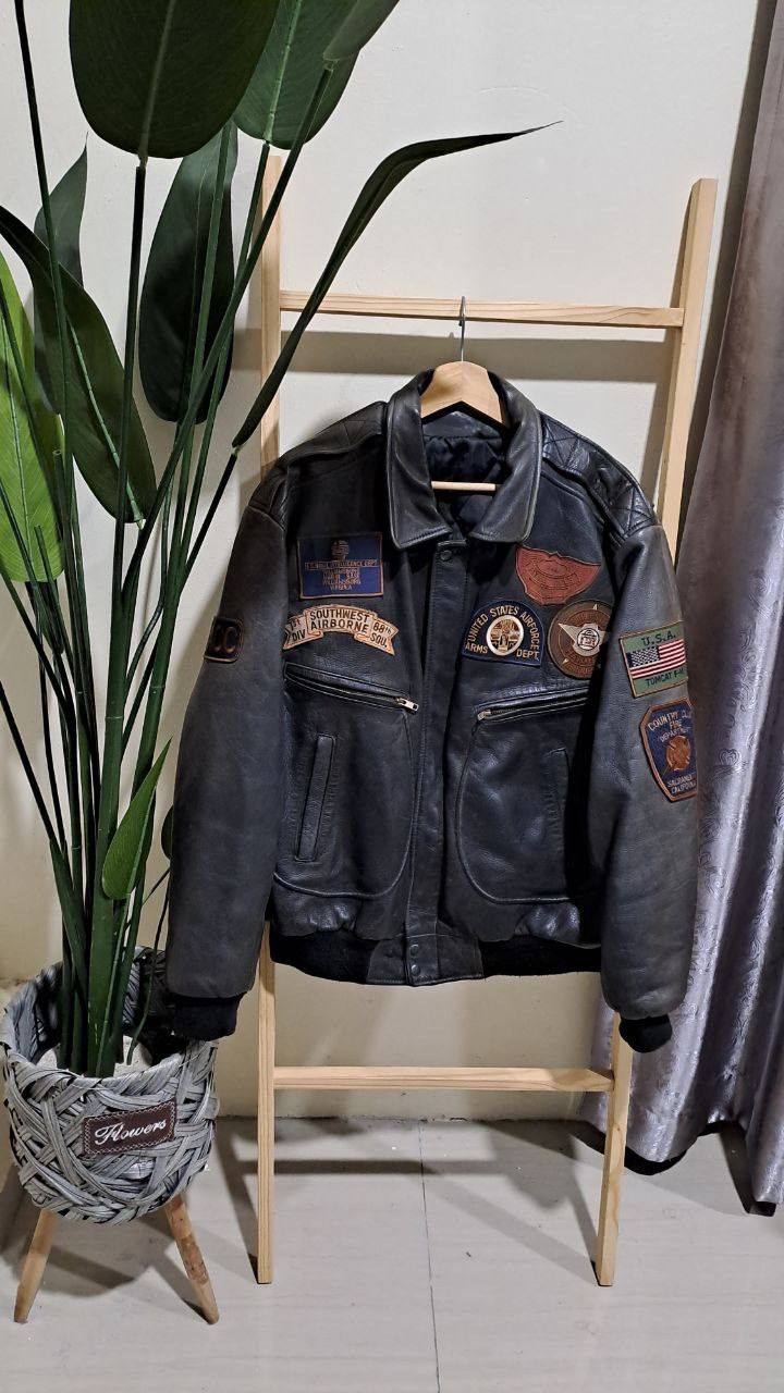 Genuine Leather RARE! Genuine Leather Jacket With pathwork Size US L / EU 52-54 / 3 - 1 Thumbnail