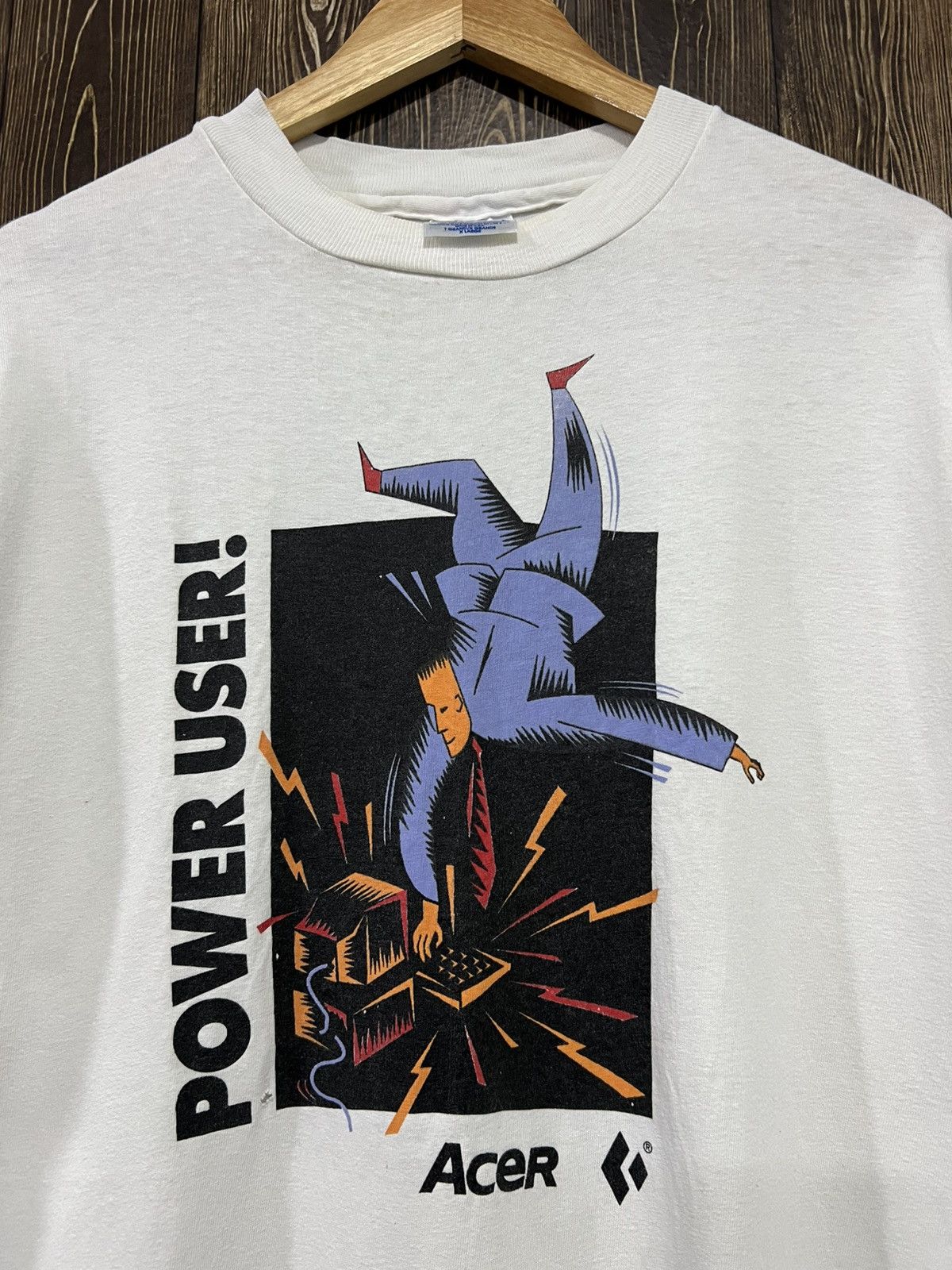Vintage Vintage 90s Acer ‘Power User’ Tech Promo Tshirt Size US L / EU 52-54 / 3 - 2 Thumbnail