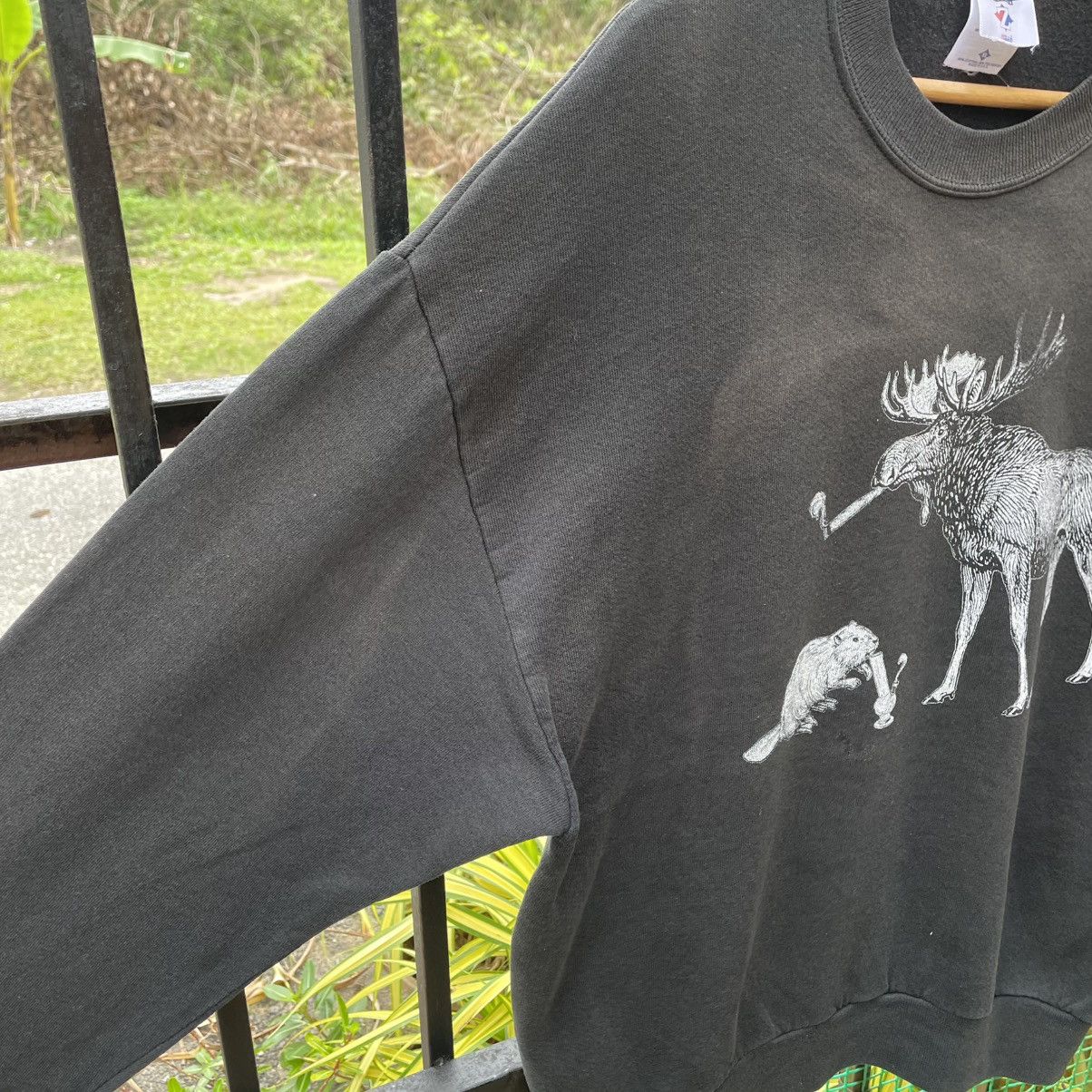 Habitat 🔥Vintage Jerzees Retro Animal Deer Mouse Jumper Sweatshirts Size US M / EU 48-50 / 2 - 7 Thumbnail