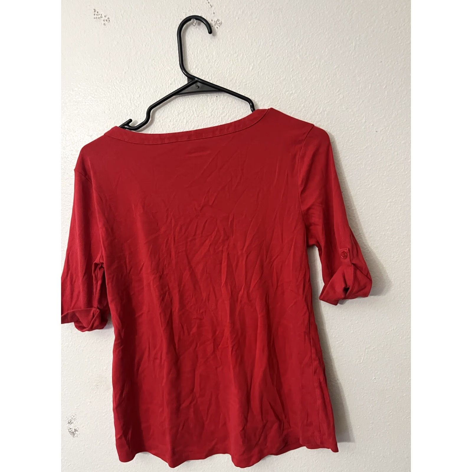 Talbots VINTAGE? Wait the item is Talbots Stretch Weekend Tee Size Medium Red Short Sleeve Women Size 32" / US 10 / IT 46 - 3 Thumbnail