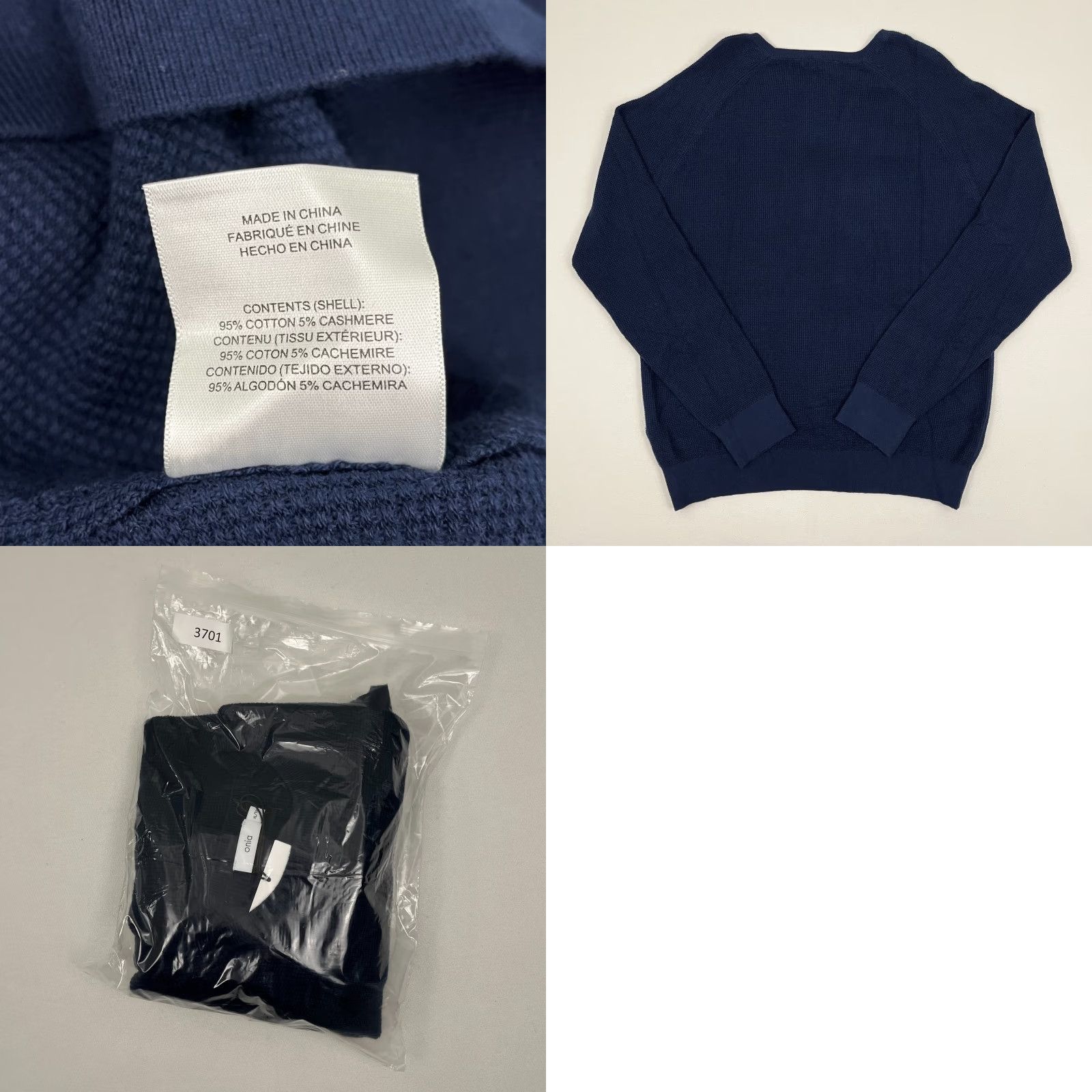 Onia ONIA Sweater Mens XL Navy Blue Waffle Cotton Cashmere Elbow Patches Pad Casual Size US XL / EU 56 / 4 - 8 Thumbnail