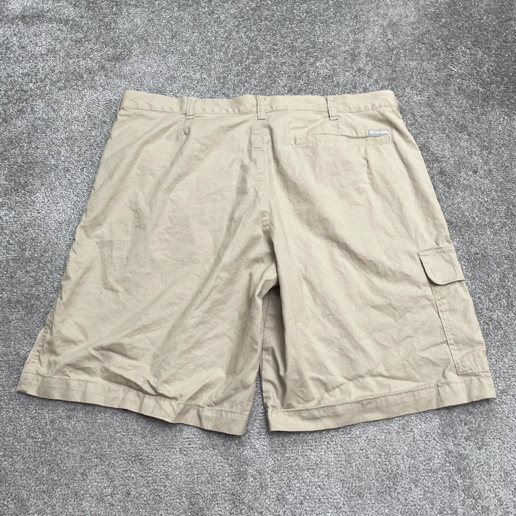Vintage Columbia Cargo Shorts Mens 38x10 Beige Cotton 100% Outdoor Pockets Casual Travel Military Style Size US 38 / EU 54 - 2 Thumbnail