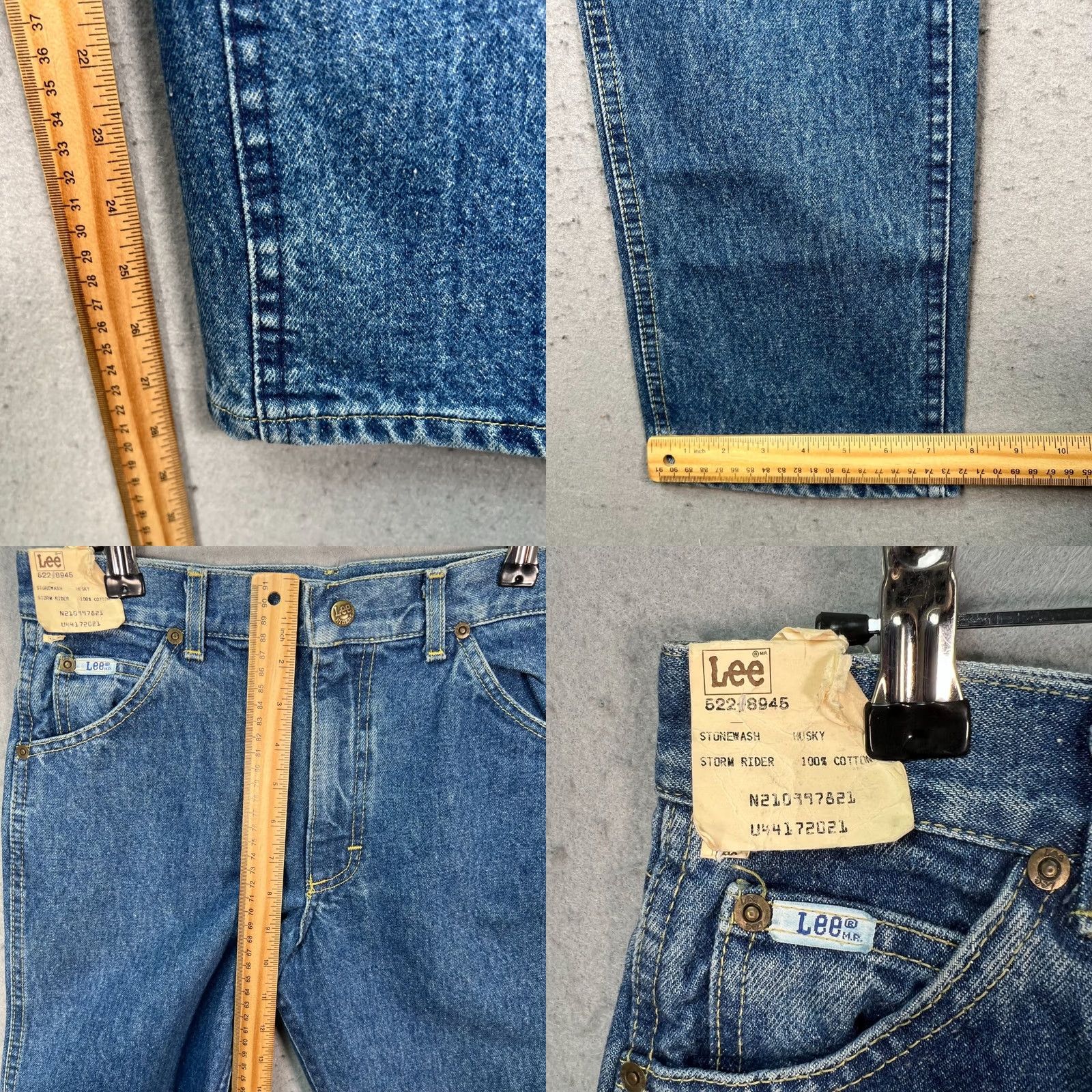 Lee VINTAGE Lee Storm Rider Jeans Mens 30x28 100% Cotton Denim Made In USA Blue Denim Straight 28 Inseam Mens Size 30 Regular Cotton Jeans Lee Shirt? Size US 30 / EU 46 - 8 Thumbnail