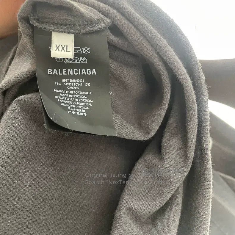 Balenciaga Balenciaga Distressed Washed Hem Embroidered Small Logo Sh Size US XXL / EU 58 / 5 - 2 Thumbnail