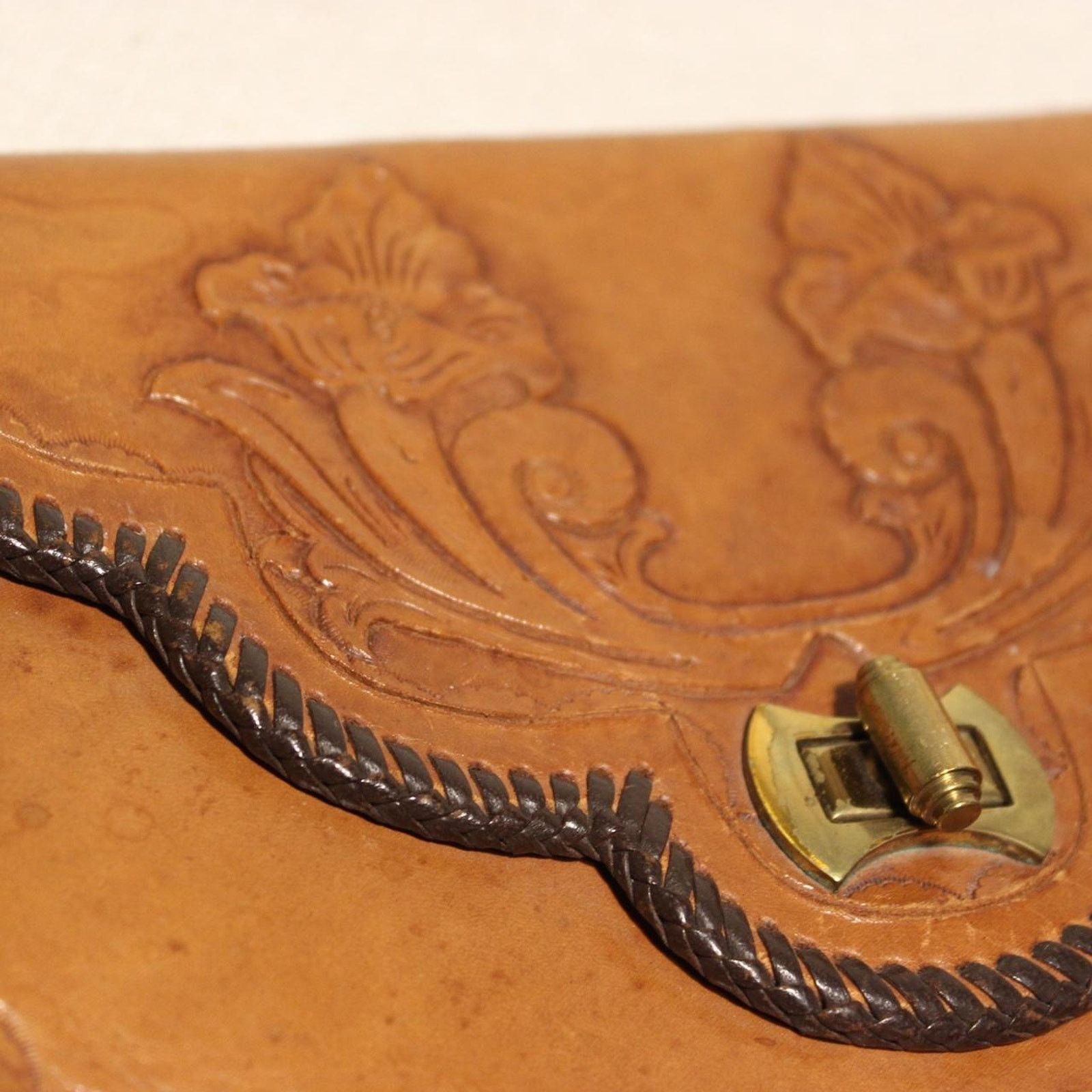 Other Vintage Stamped Leather Clutch Purse Size ONE SIZE - 2 Thumbnail