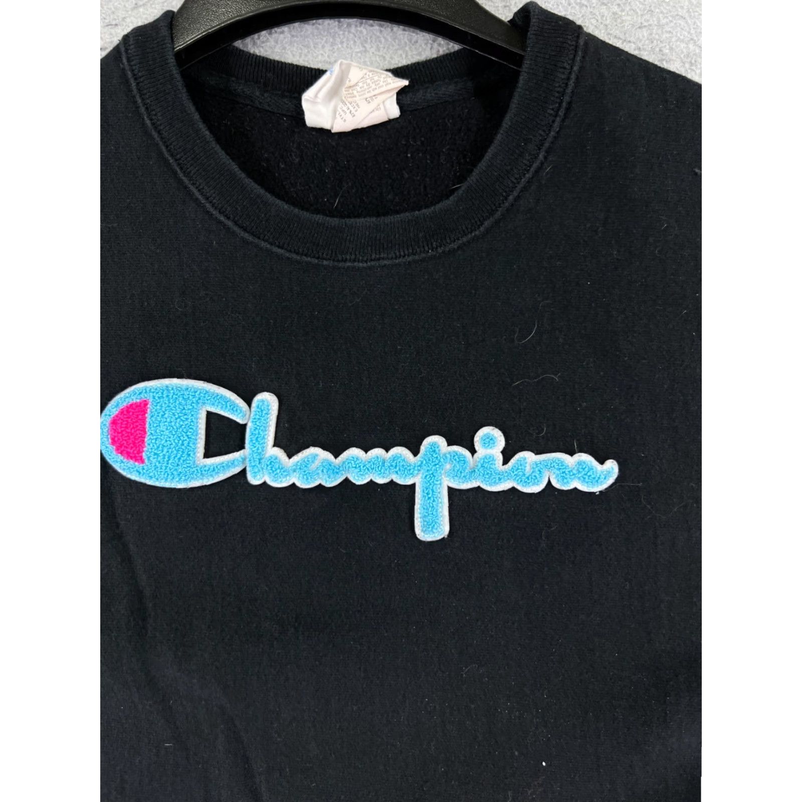Champion Champion Adult Medium Black Spellout Crop Reverse Weave Crew Neck Sweater Mens Size US M / EU 48-50 / 2 - 4 Thumbnail