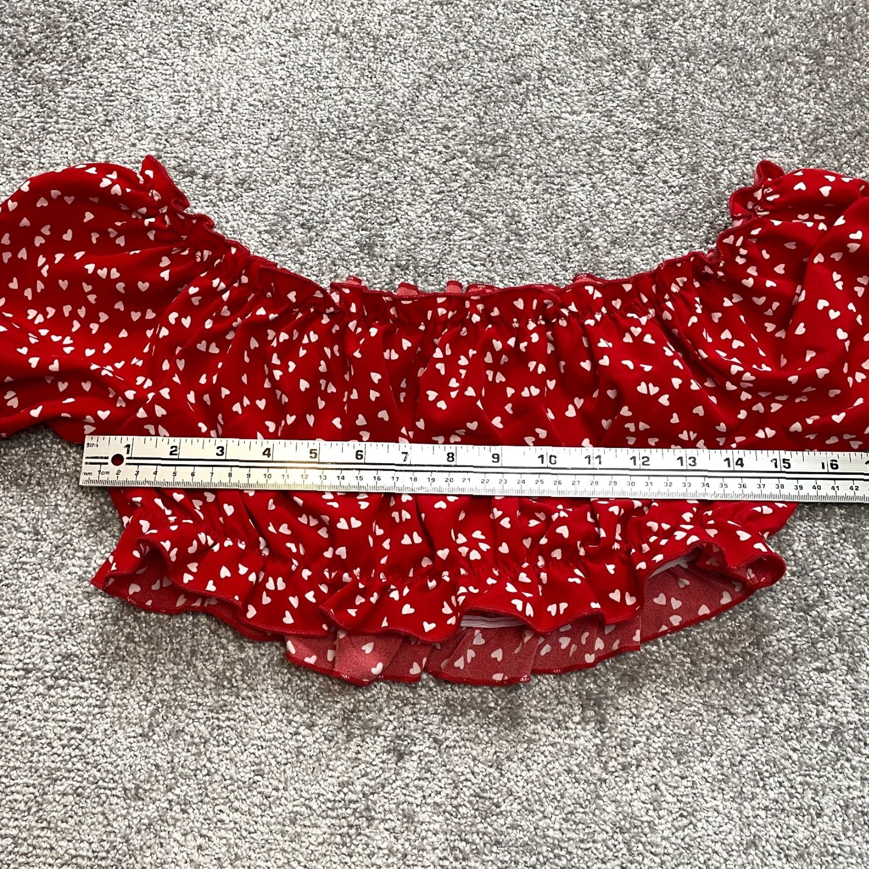 Shein SheIn Blouse Shirt Cropped Peasant Knit Polyester Red Polka Dot Short Sleeve Boat Neck XL Women’s Vintage No Size XL / US 12-14 / IT 48-50 - 4 Thumbnail
