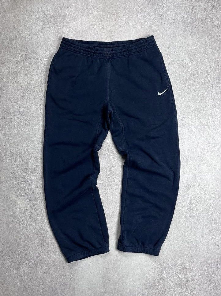 Nike × Vintage Vintage Nike Swoosh Baggy Cotton Sweatpants Rare L Size US 34 / EU 50 - 1 Thumbnail