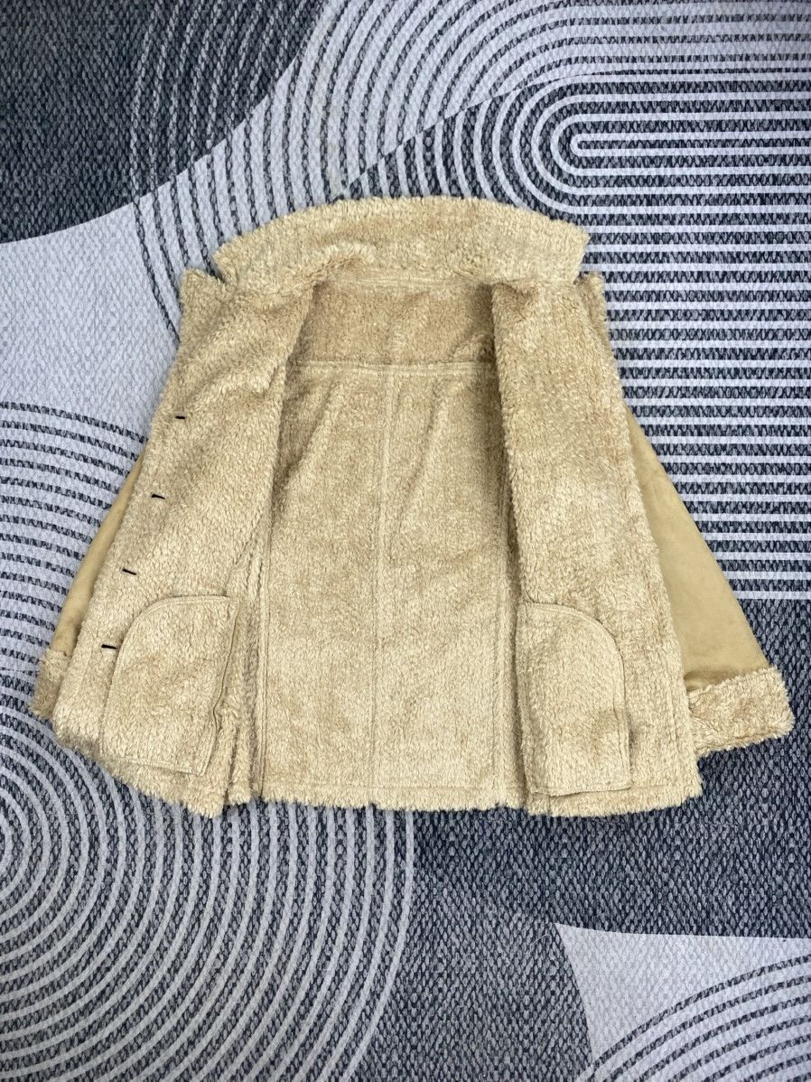 Japanese Brand Comfostrain Double Collar Lined Sherpa Suede Leather Jacket Size US M / EU 48-50 / 2 - 6 Thumbnail