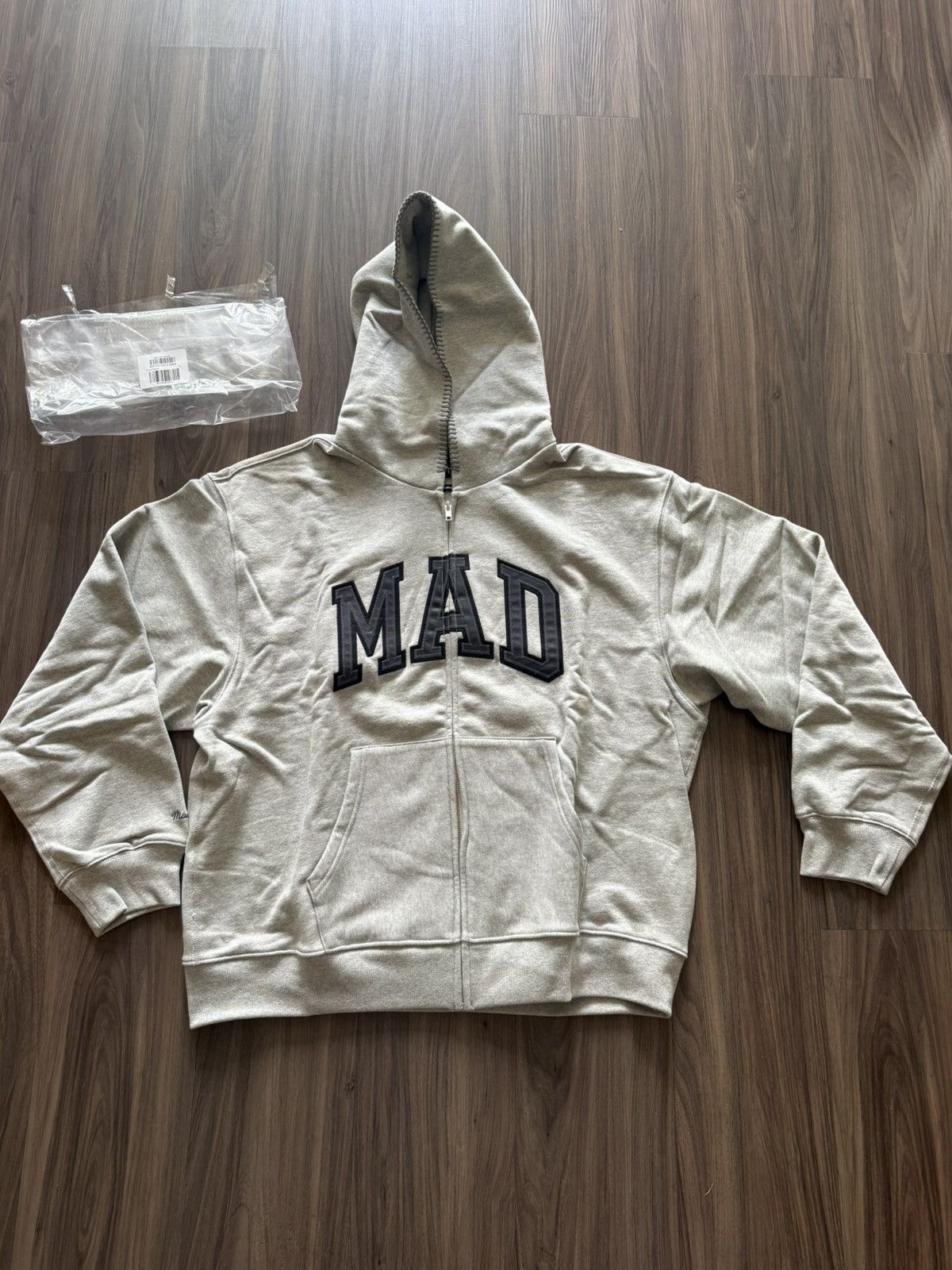 Gap × Madhappy GAP x MAD Happy Full Zip Hoodie Oatmeal Grey Logo Hoodie XL Size US XL / EU 56 / 4 - 1 Thumbnail