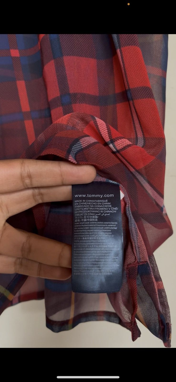 Tommy Hilfiger × Vintage Mini Tunic Sheer Tartan Dress Size M / US 6-8 / IT 42-44 - 7 Thumbnail