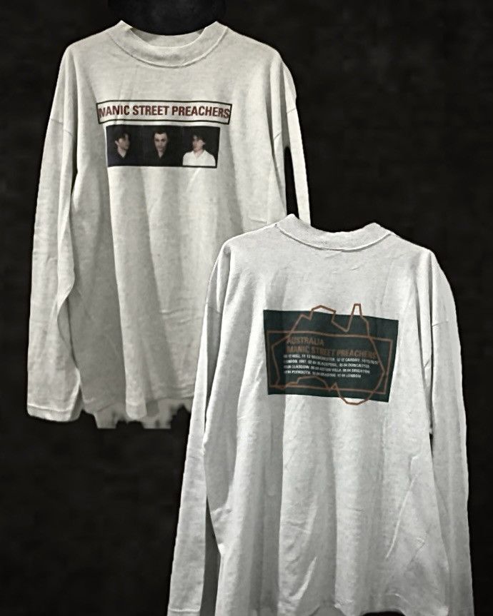 image of Band Tees x Screen Stars Vintage Manic Street Preachers Long sleeve Msp Australian Tour in Grey (Si