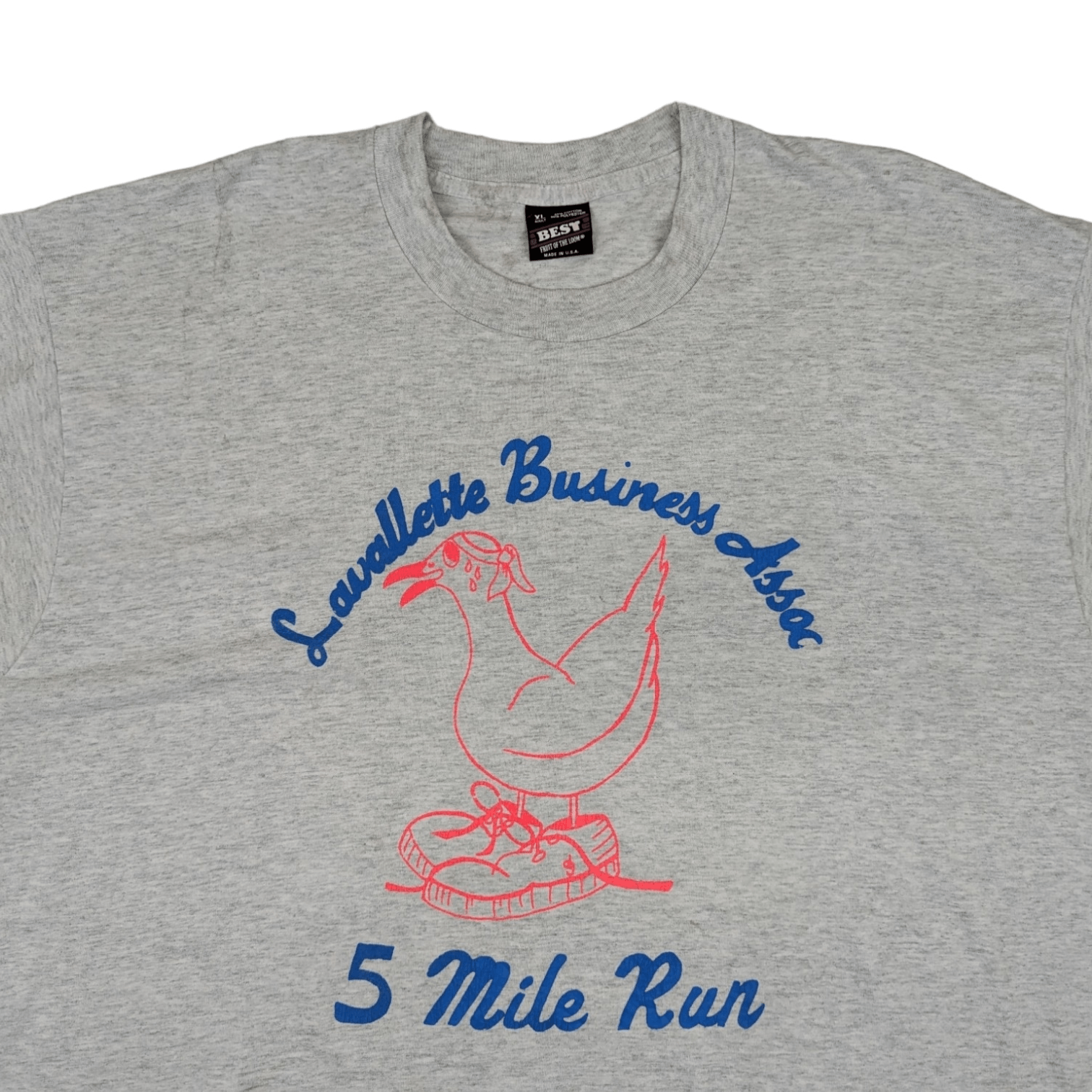 Fruit Of The Loom Vintage 80's LAVALLETTE 5 Mile Run Marathon T-Shirt Size US XL / EU 56 / 4 - 4 Thumbnail