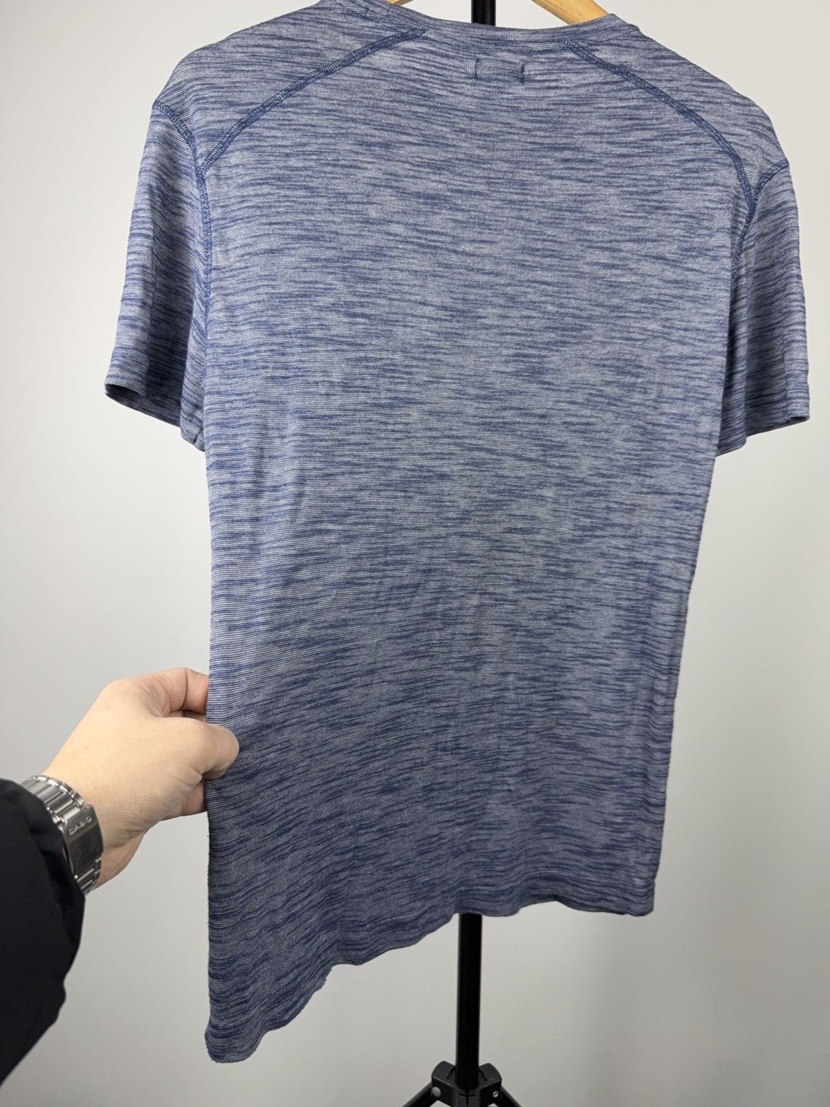 Armani 00s Armani Jeans Italy Blue Melange Stretch T-Shirt Slim Fit Size US M / EU 48-50 / 2 - 17 Thumbnail