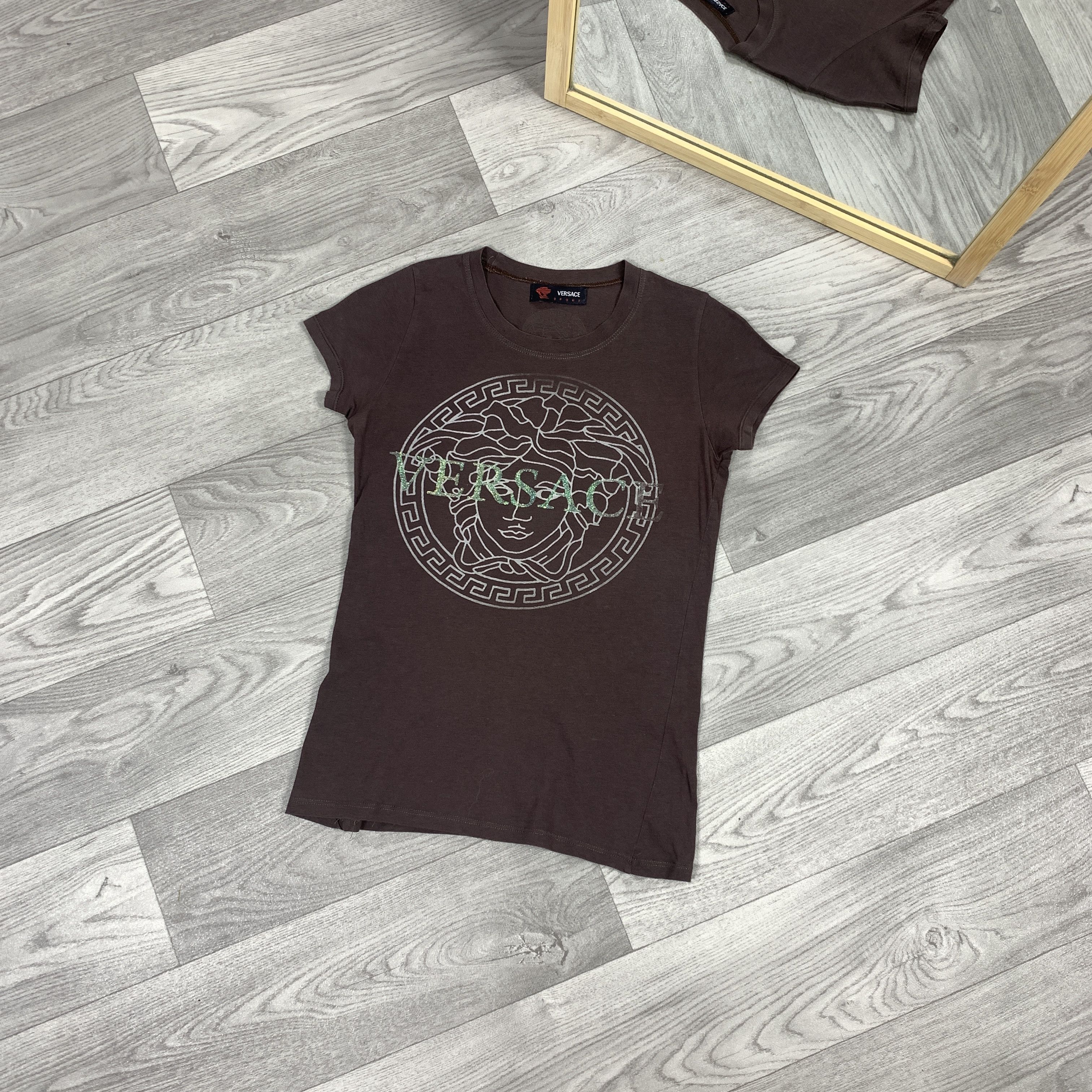 Versace Vintage Versace Y2K Graphic Medusa Brown Women's Tank Top Size S / US 4 / IT 40 - 6 Thumbnail