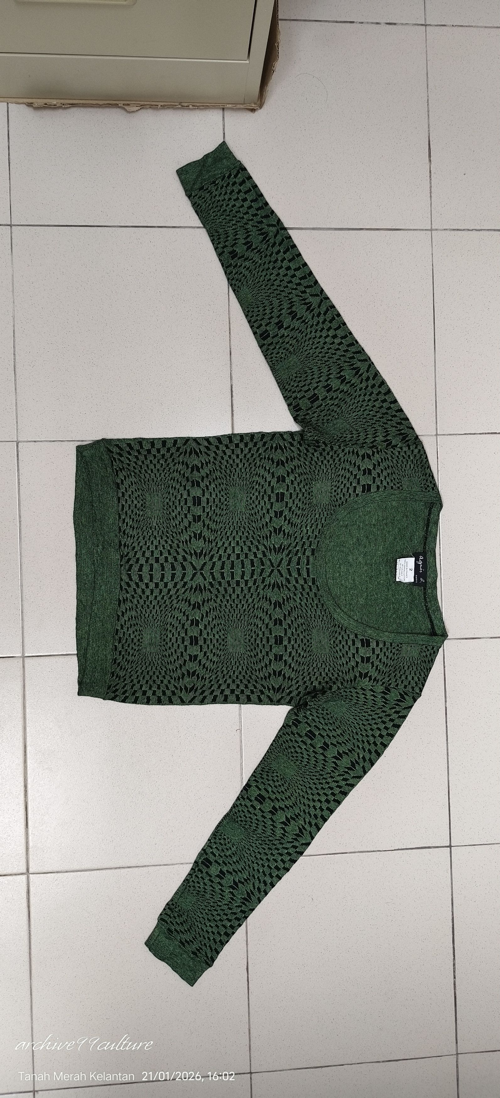 agnes b. Archive 90's cotton knit abstract sweater made in France Size XS / US 0-2 / IT 36-38 - 10 Thumbnail