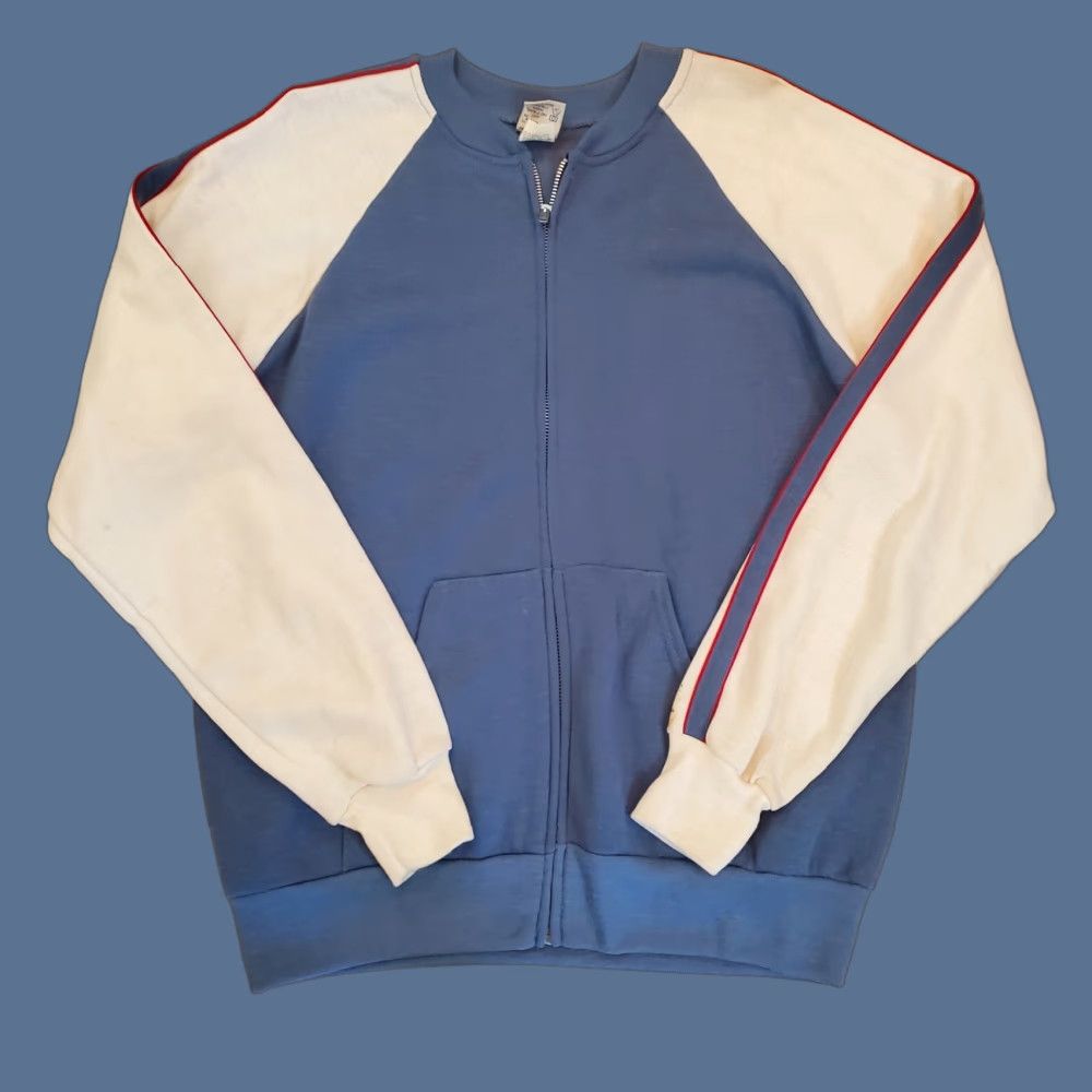 Vintage Bassett Walker Sweatshirt Mens Large Blue Raglan Full Zip Size US L / EU 52-54 / 3 - 1 Thumbnail