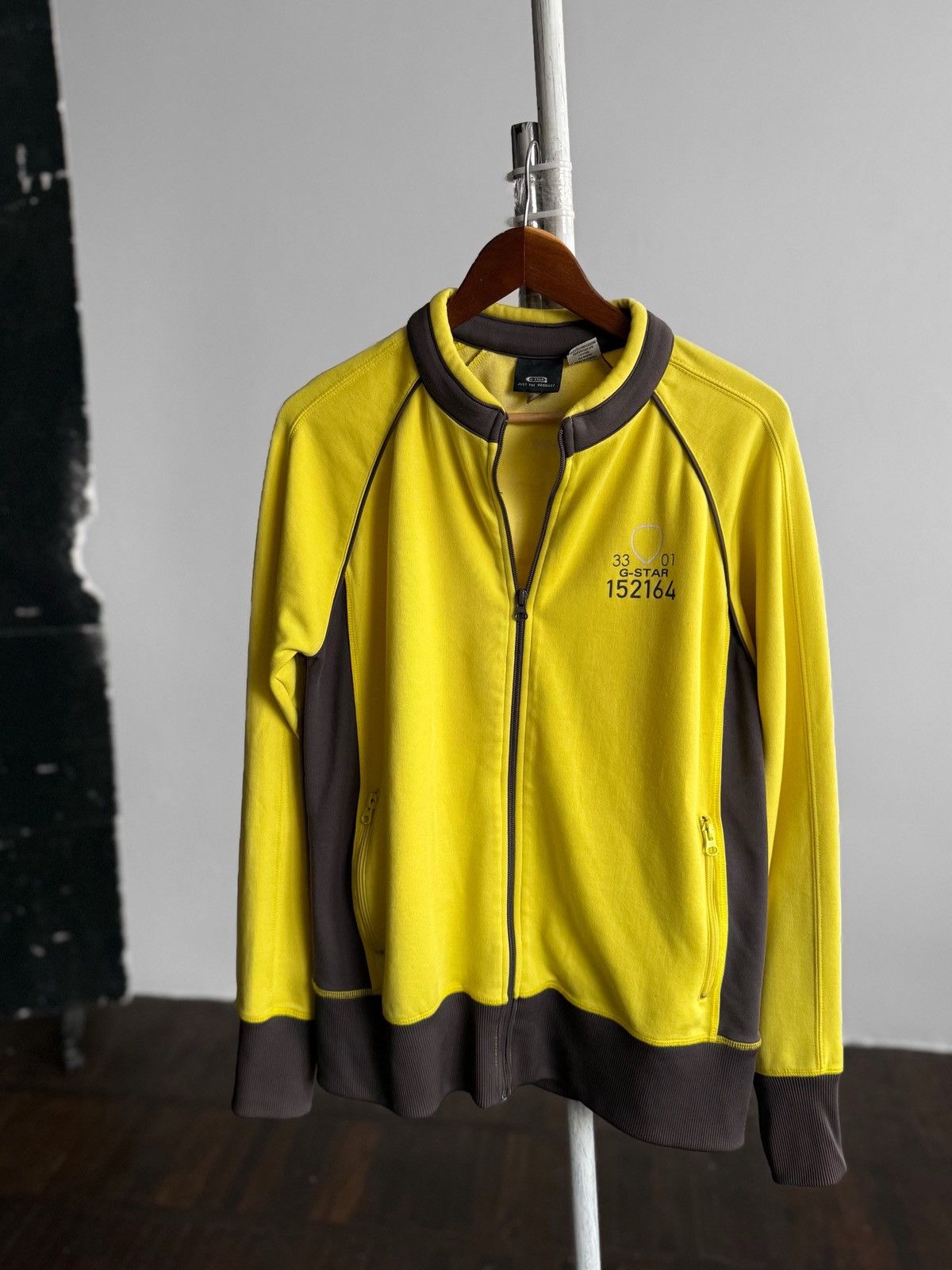 G-Star G-Star Raw Mens Full Zip Track Jacket Yellow Brown Logo Size US XL / EU 56 / 4 - 2 Thumbnail