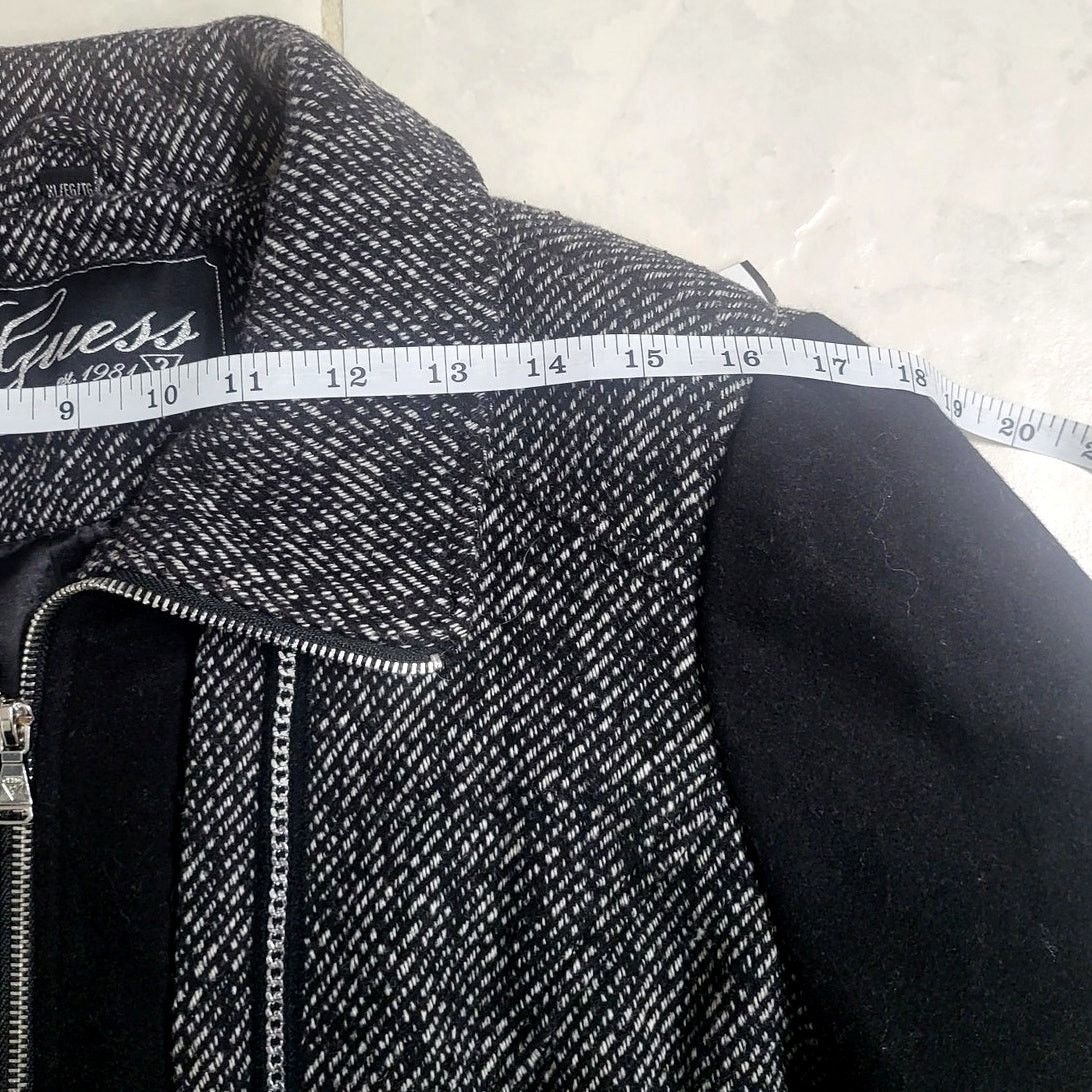 Guess Guess Wool Blend Black & White Jacket Zipper Metal Trim - XL Size XL / US 12-14 / IT 48-50 - 10 Thumbnail