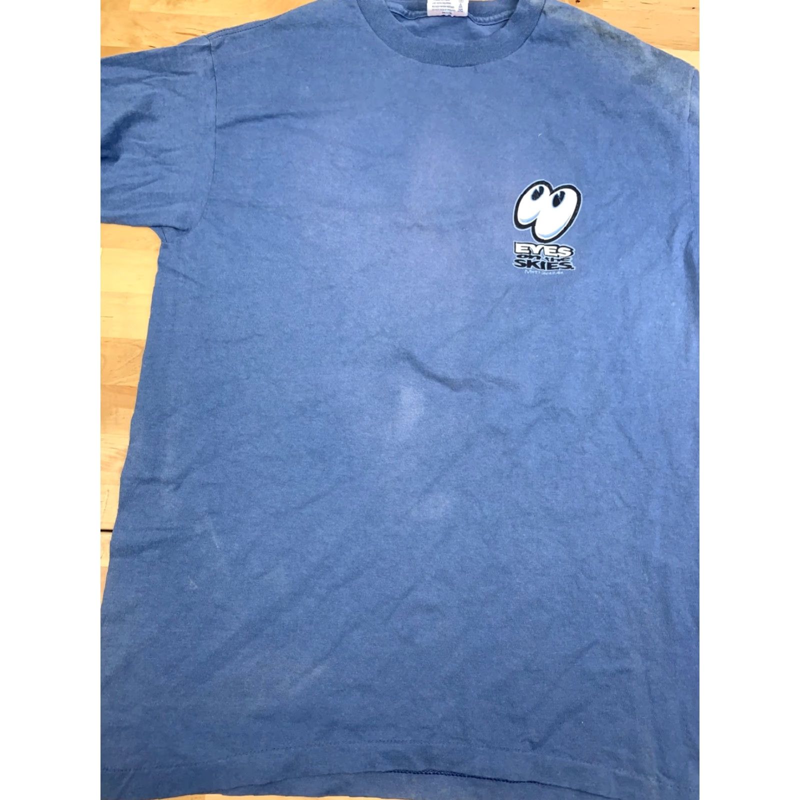 Vintage VINTAGE Softee Mooneyes Jesus Shirt Adults L Blue 90s Distress T-Shirt Mens Size US L / EU 52-54 / 3 - 5 Thumbnail