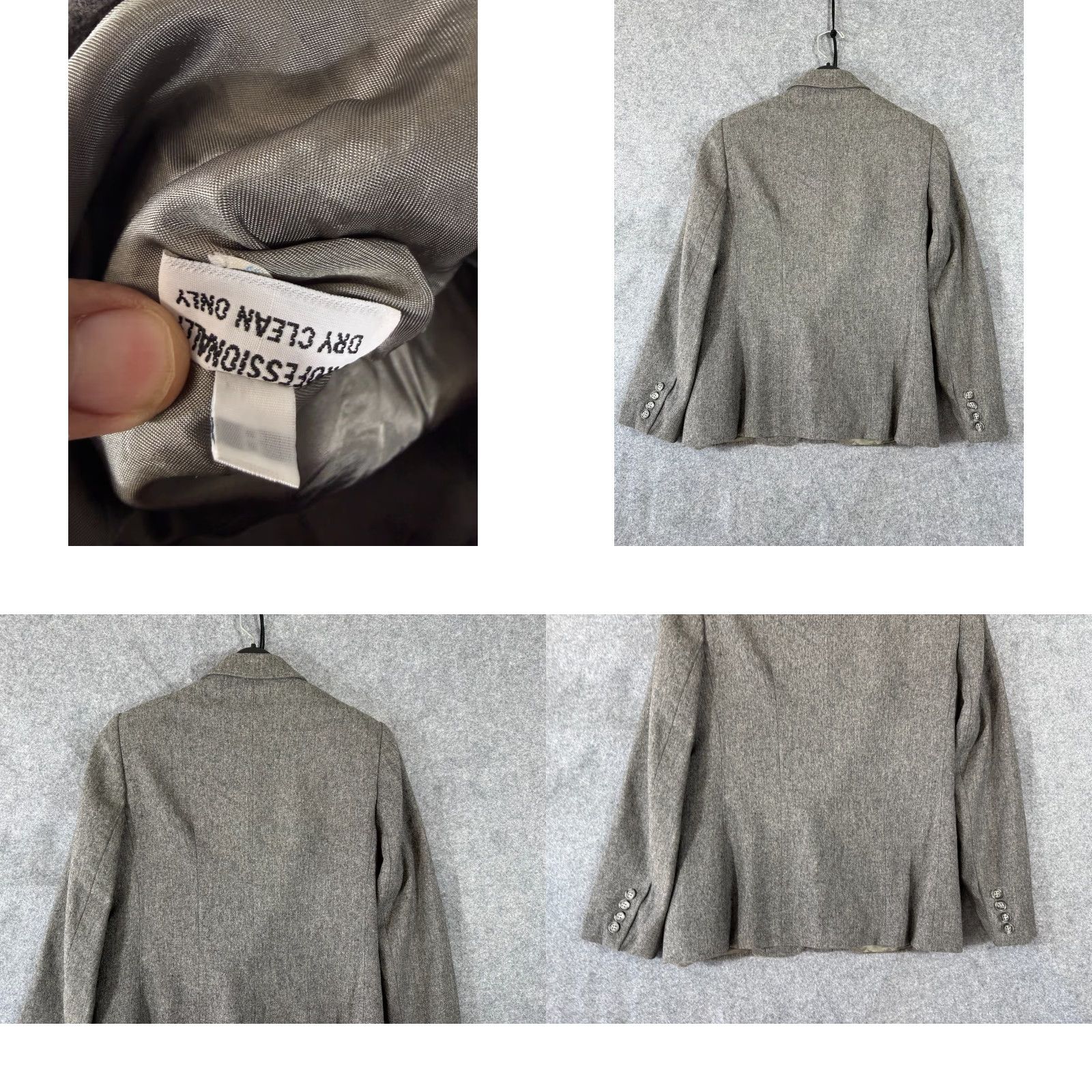 Evan Picone VINTAGE Classica Evan-Picone Wall Blazer Jacket Womens 8 Heather Gray Lined Notch Lapel Size M / US 6-8 / IT 42-44 - 8 Thumbnail