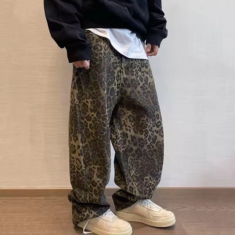 Jean Wide Leg Leopard Print Denim - Baggy Skate Style -Brand New Size US 30 / EU 46 - 1 Thumbnail
