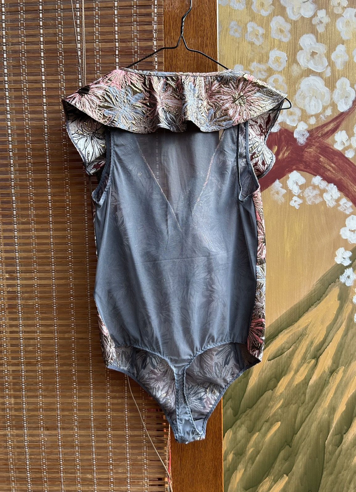 Designer × Victoria's Secret Victorias Secret Dream Angels Shine Brocade Ruffled Bodysuit Size M / US 6-8 / IT 42-44 - 2 Thumbnail